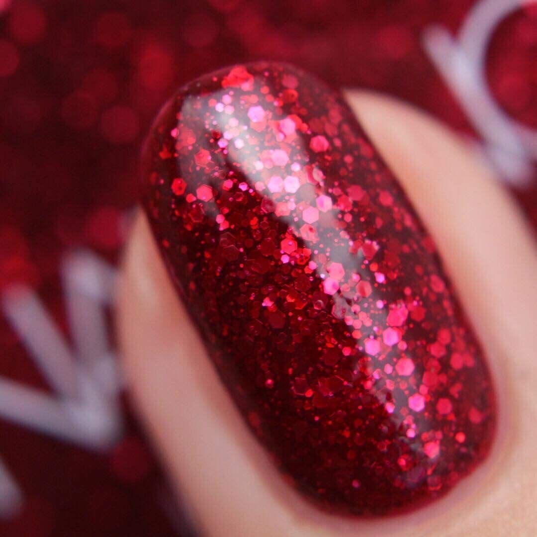 Vishine 15mL Soak Off Gel Nail Polish Set - Red & Red Glitter DUO (2PCS) | Christmas Gift Collection | Perfect for Holiday Manicures & Party Nail Art