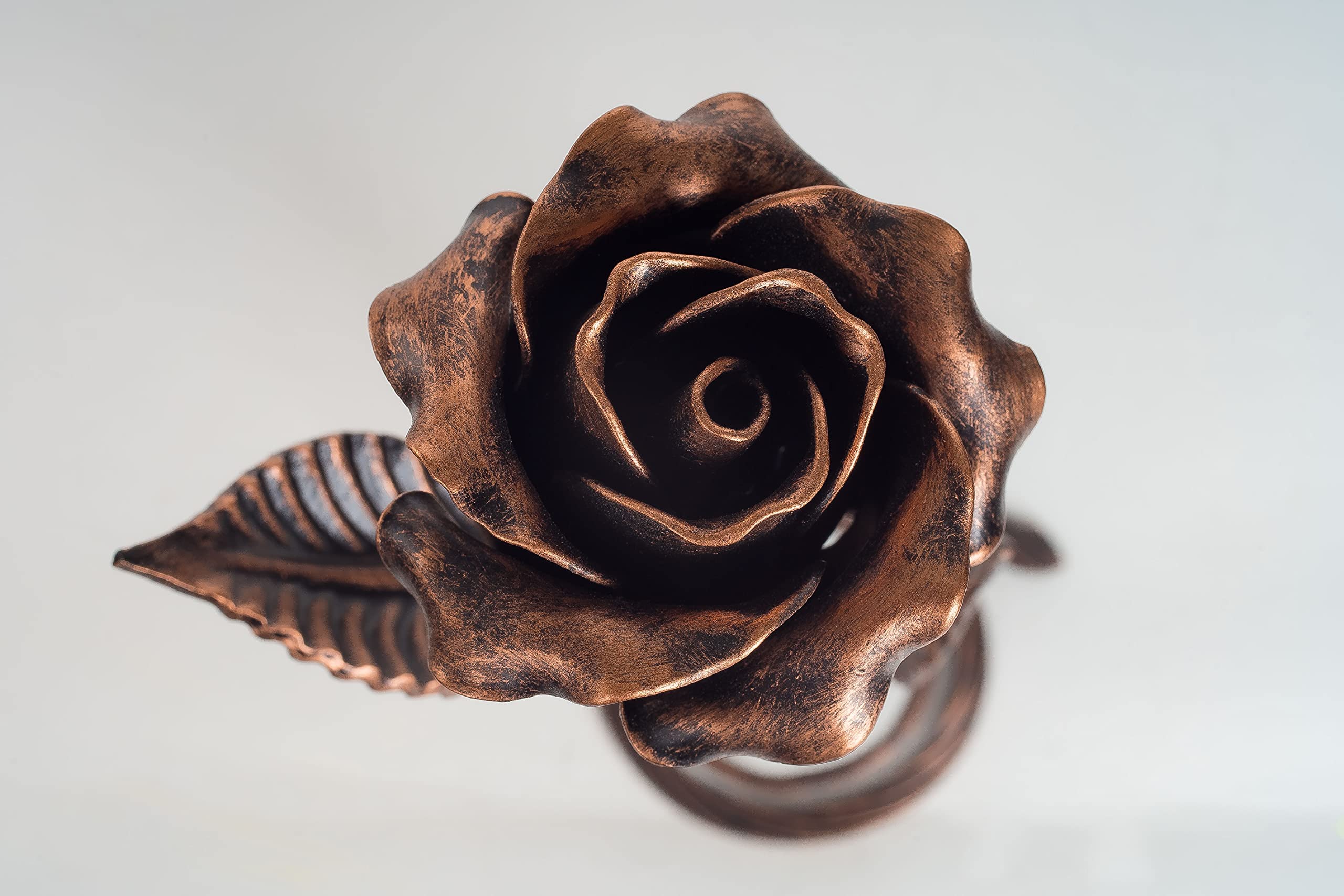 Personalized 7th Anniversary Copper Rose Gift for Wife - Engraved Metal Flower for Couples, Handcrafted Everlasting Artwork | Romantic Wedding Anniversary Present for Him & Her, Perfect for 7 Year Copper or 22 Year Anniversary Celebrations