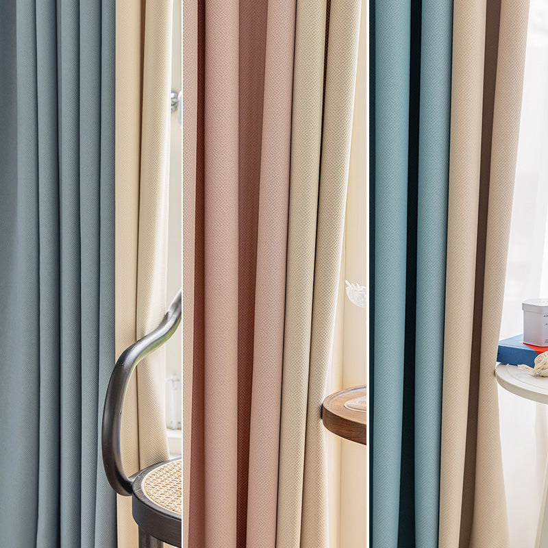 Alina Color Blocking Blackout Soundproof Thermal Custom Curtains - Noise Reducing & Energy Saving Window Treatments for Bedroom, Living Room & Office