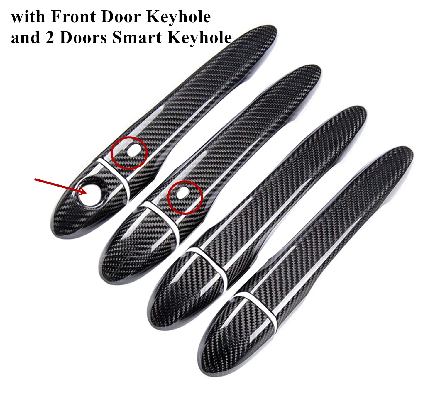 Authentic Carbon Fiber Door Handle Cover for Maserati Ghibli 2014-2019 & Levante 2016-2019 - Premium Exterior Accessories with Smart Keyhole Design (Perfect for Car Detailing & Luxury Vehicle Protection)