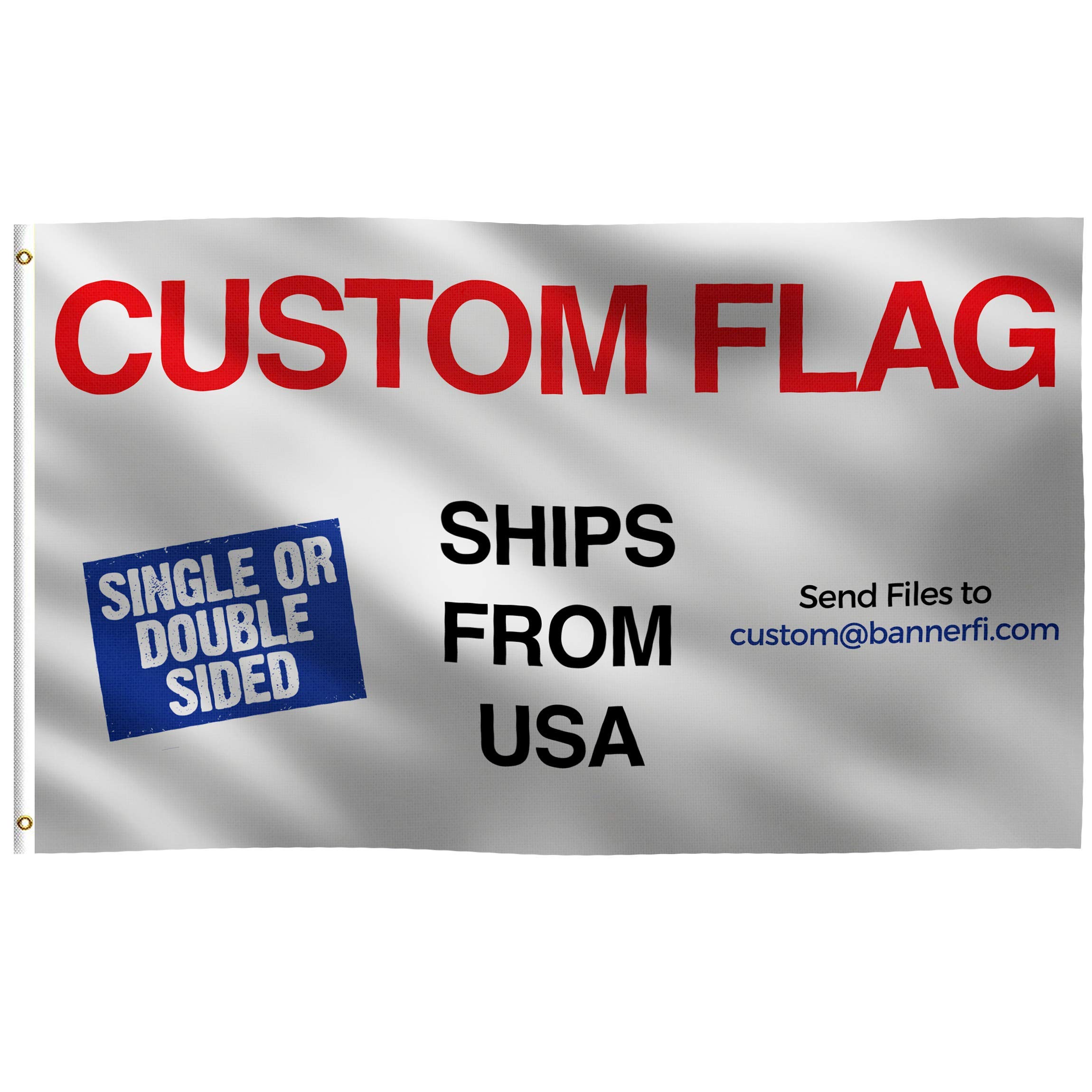 Custom 3x5 ft Polyester Flag - Personalized with Any Color, Design, Image or Business Logo - UV Resistant Vibrant Digital Print - Strong Canvas Header - Durable for Outdoor & Indoor Use - Perfect for Events, Sports, Advertising & Home Decor