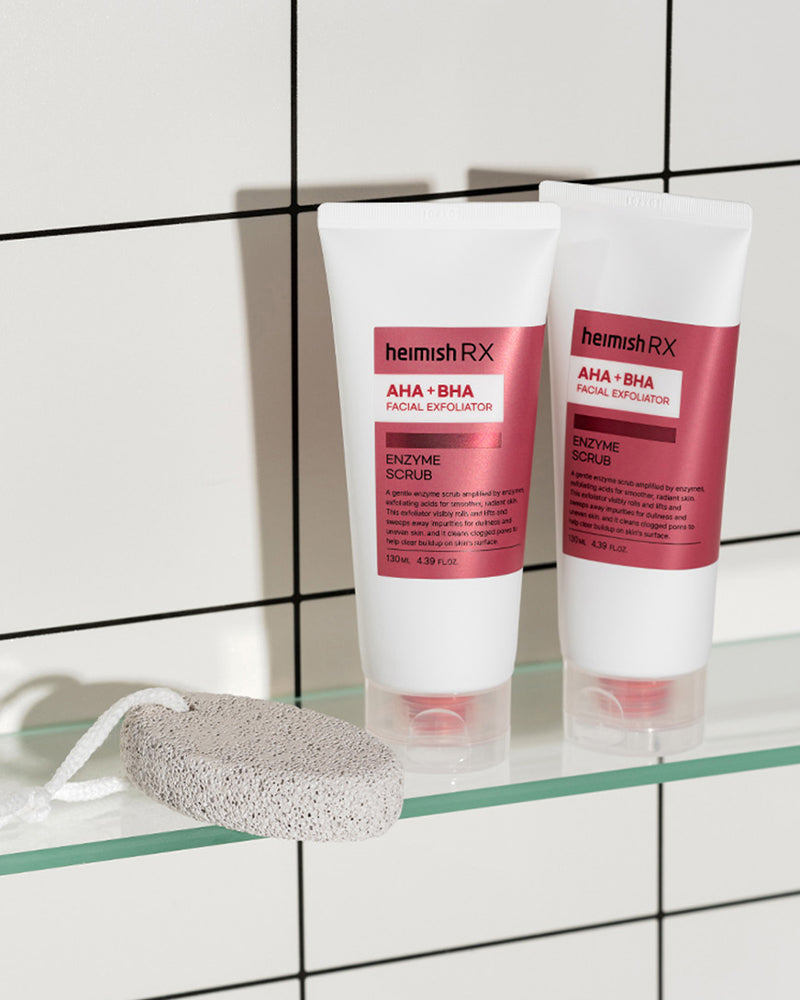 Heimish RX AHA + BHA Facial Exfoliator Enzyme Scrub - Gentle Exfoliating Face Wash for Smooth Skin - Perfect for Daily Skincare Routine & Acne Treatment