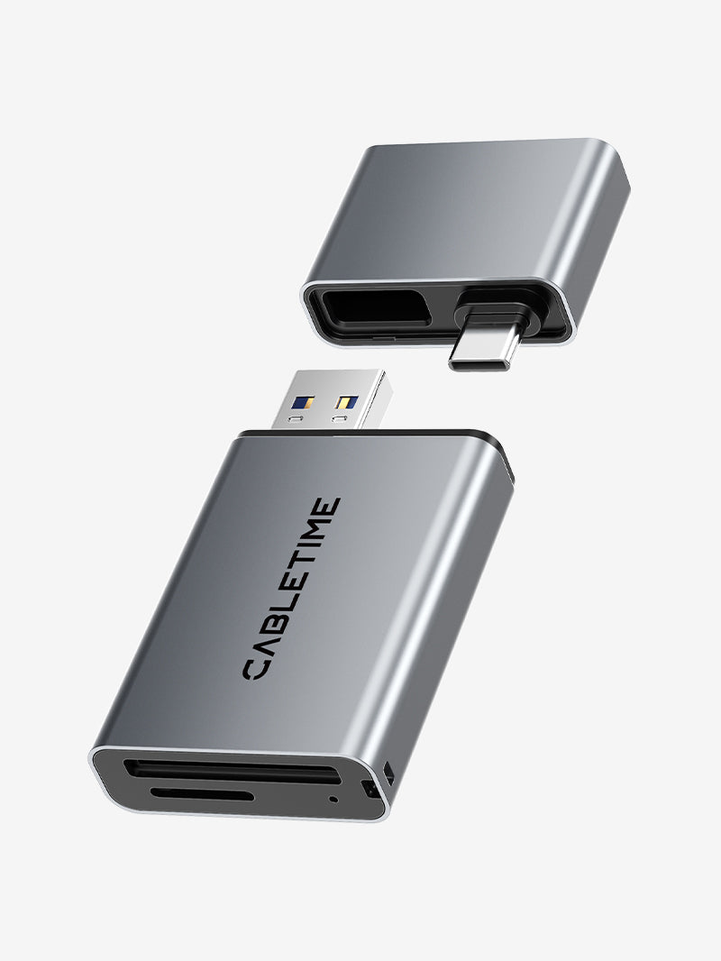 3-in-1 USB 3.0 & Type C Multi-Port Card Reader - Compatible with iPhone, Android, Mac & Windows - Perfect for Photo Transfer, Data Backup & Mobile Storage Expansion