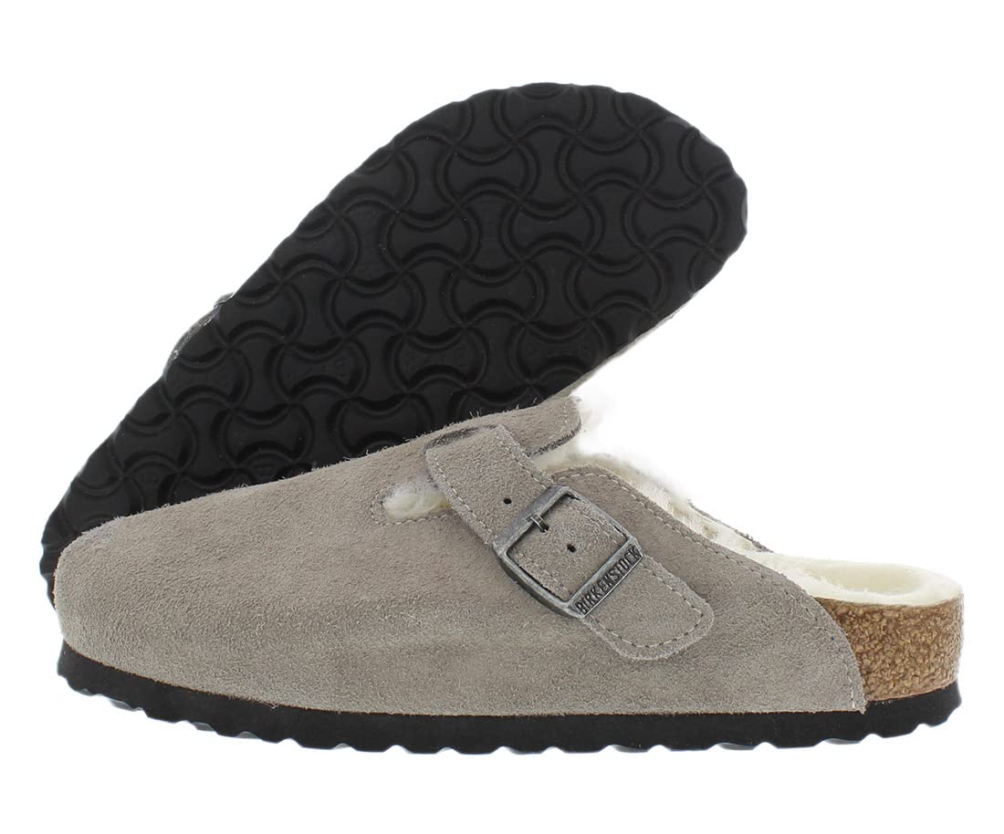 Birkenstock Men's Boston Shearling Clogs - Soft Wool Lined Comfortable Slip-On Shoes for Home, Office & Casual Wear