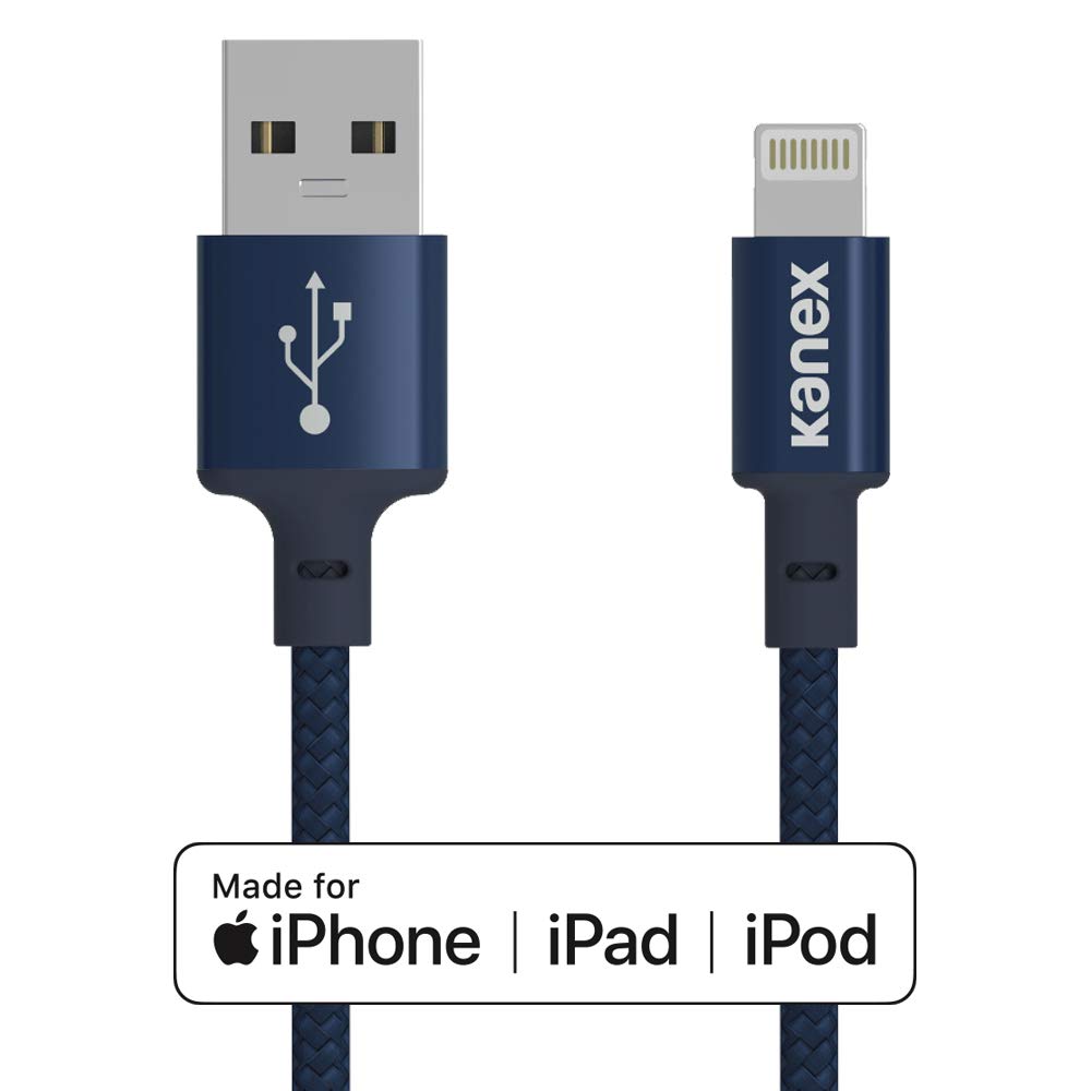 Apple Certified Premium Lightning to USB Cable 3M/9.9ft - Durable Braided Nylon Fast Charging Cord for iPhone 14/13/12/11/X/8/7/6 - Navy Blue - Perfect for Home, Office & Travel Charging