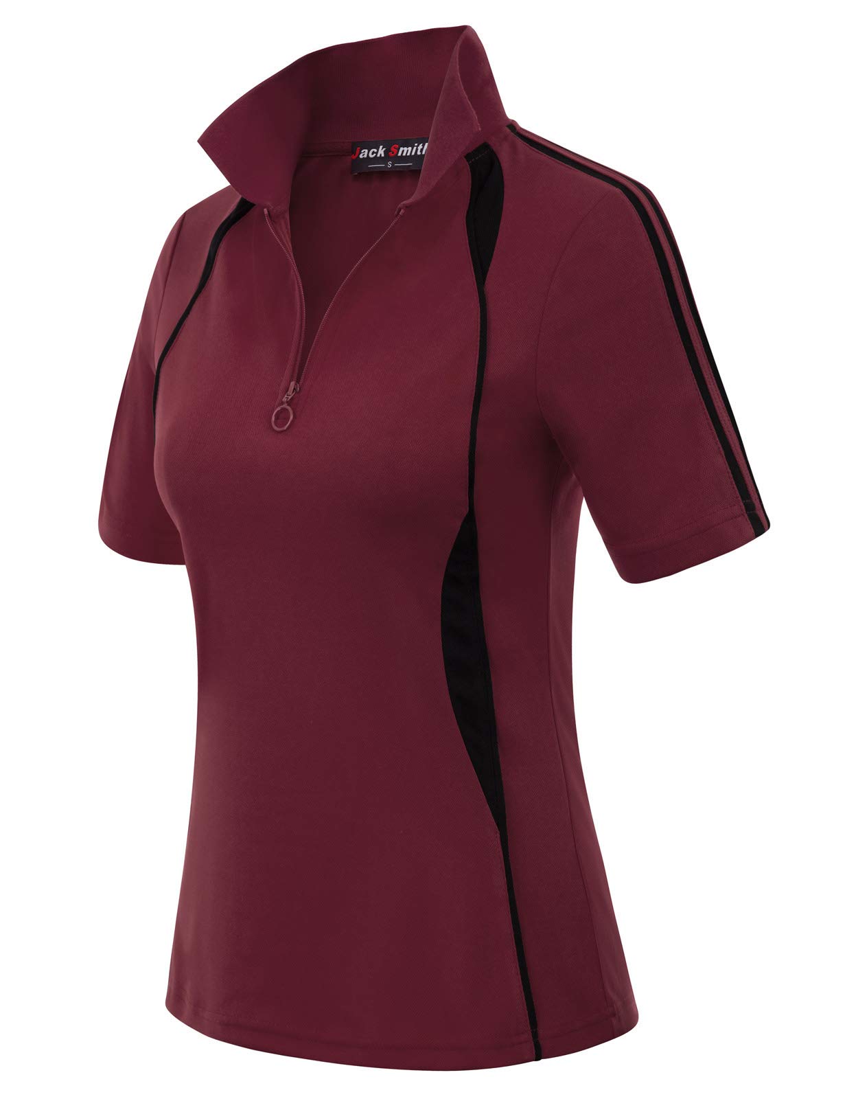 JACK SMITH Women's Moisture-Wicking Short Sleeve Golf Polo Shirt - Breathable Athletic Top for Golf, Tennis & Outdoor Sports