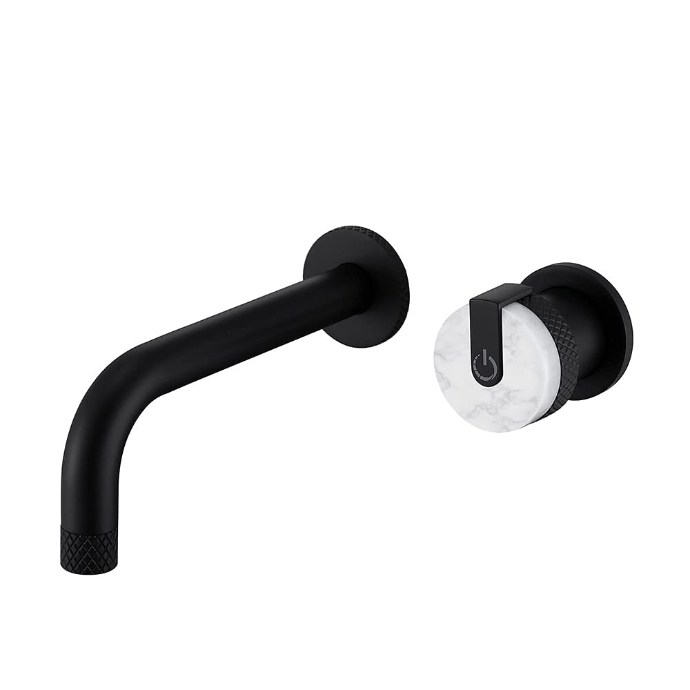 Rotatable Wall Mount Bathroom Sink Faucet with Painted Finishes - Modern Space-Saving Design for Small Bathrooms and Powder Rooms