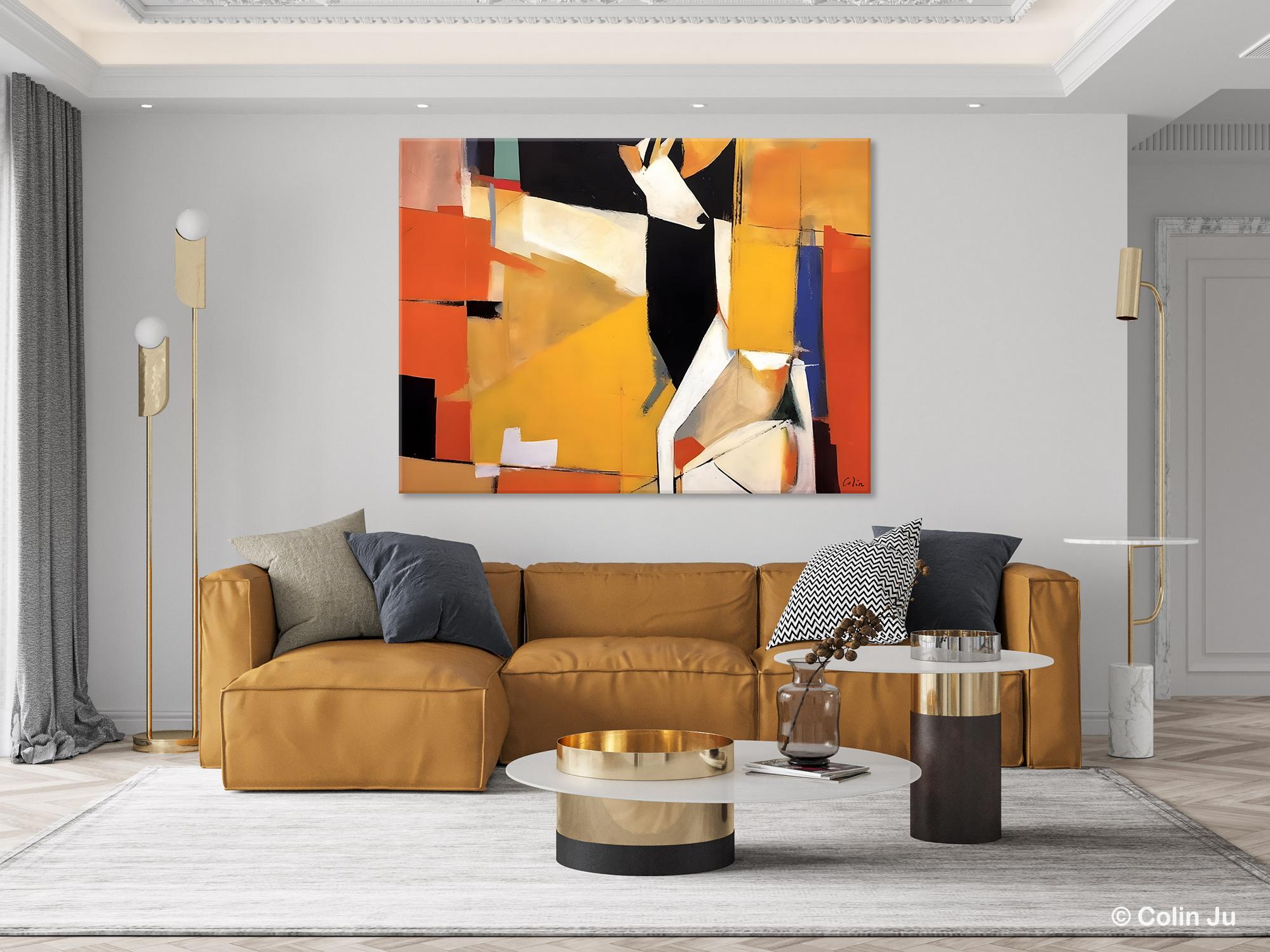 Extra Large Hand Painted Abstract Acrylic Wall Art - Original Canvas Painting for Living Room & Dining Room Decor | Modern Home Interior Design