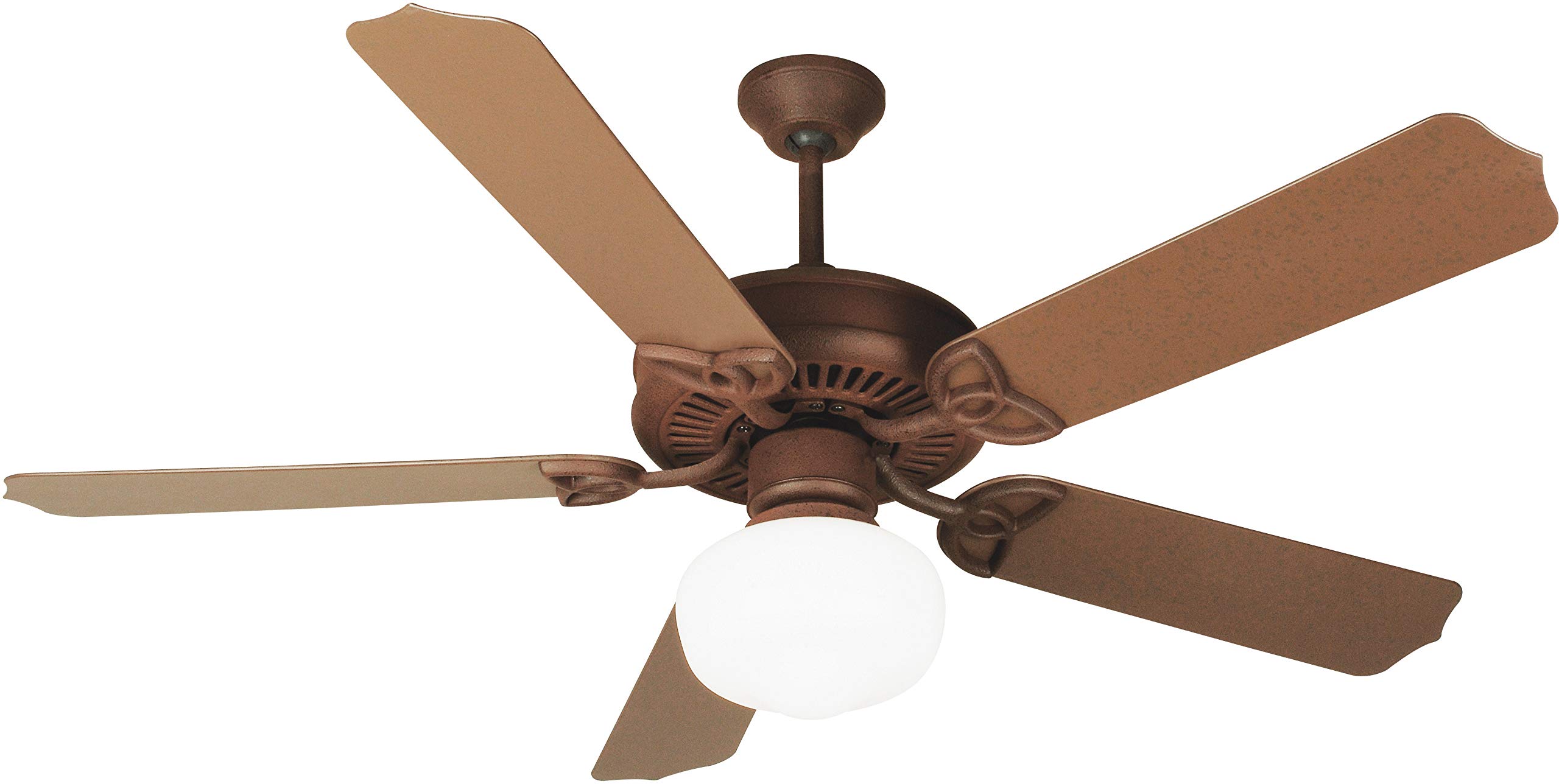 Craftmade K11152 52-Inch Outdoor Ceiling Fan with 9W LED Light Kit & Pull Chain - 5 ABS Weather-Resistant Blades in Rustic Iron Finish - Perfect for Covered Patios, Porches, and Gazebos