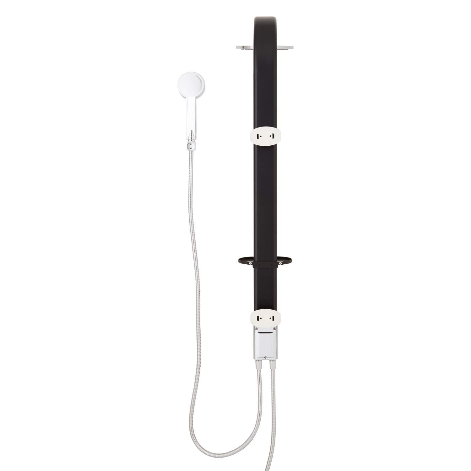 Signature Hardware 426006 Tilley Outdoor Shower Panel with Adjustable Hand Shower - Matte Black Finish - Perfect for Poolside, Backyard, and Garden Use