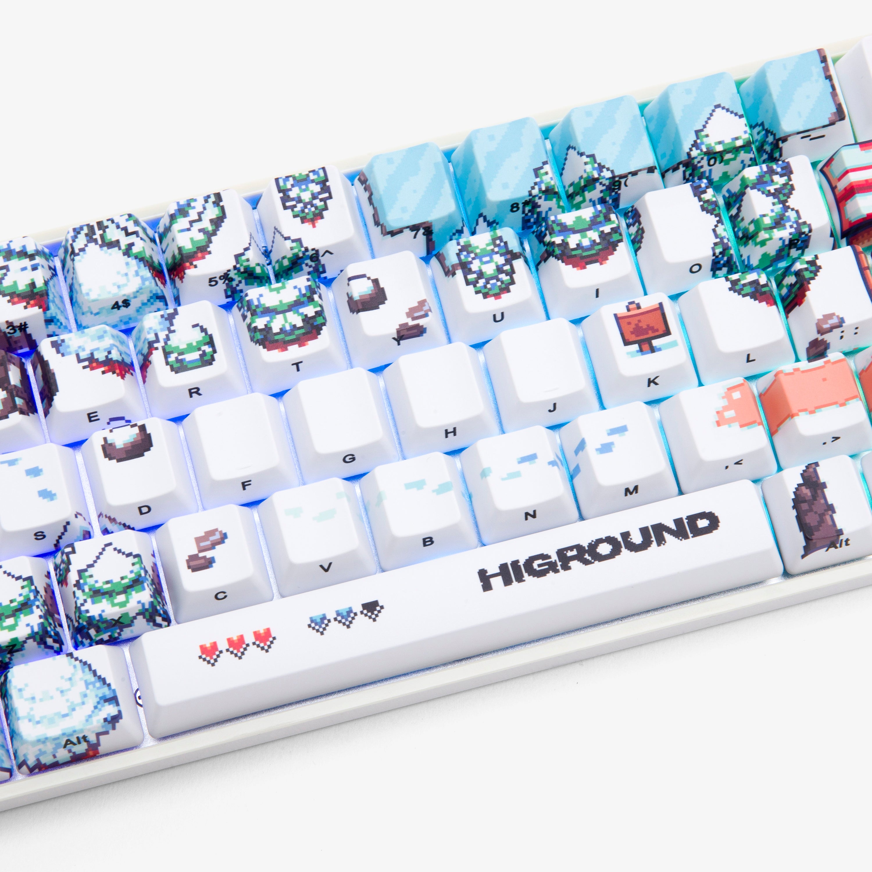 Higround 2 Basecamp 65% Mechanical Gaming Keyboard - Snowdream White | Compact Wired RGB Backlit Keyboard for PC Gamers & Office Work