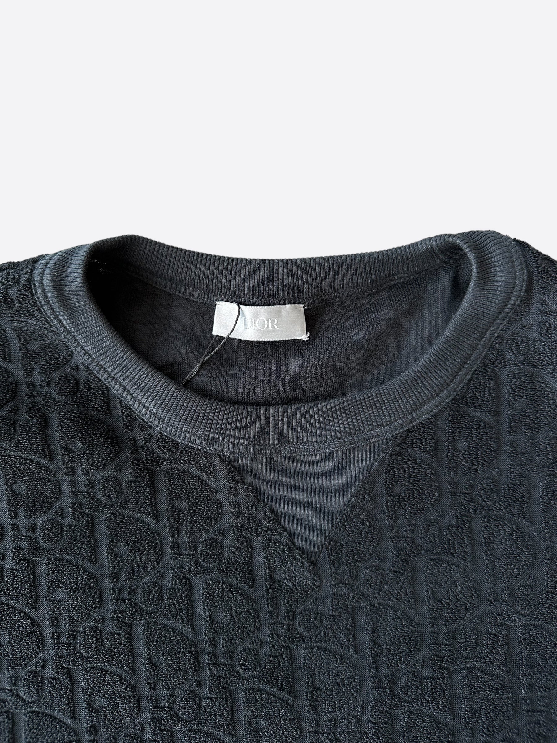Dior Black Oblique Towel T-Shirt for Men - Luxury Cotton Short Sleeve Tee for Casual Wear & Summer Outfits