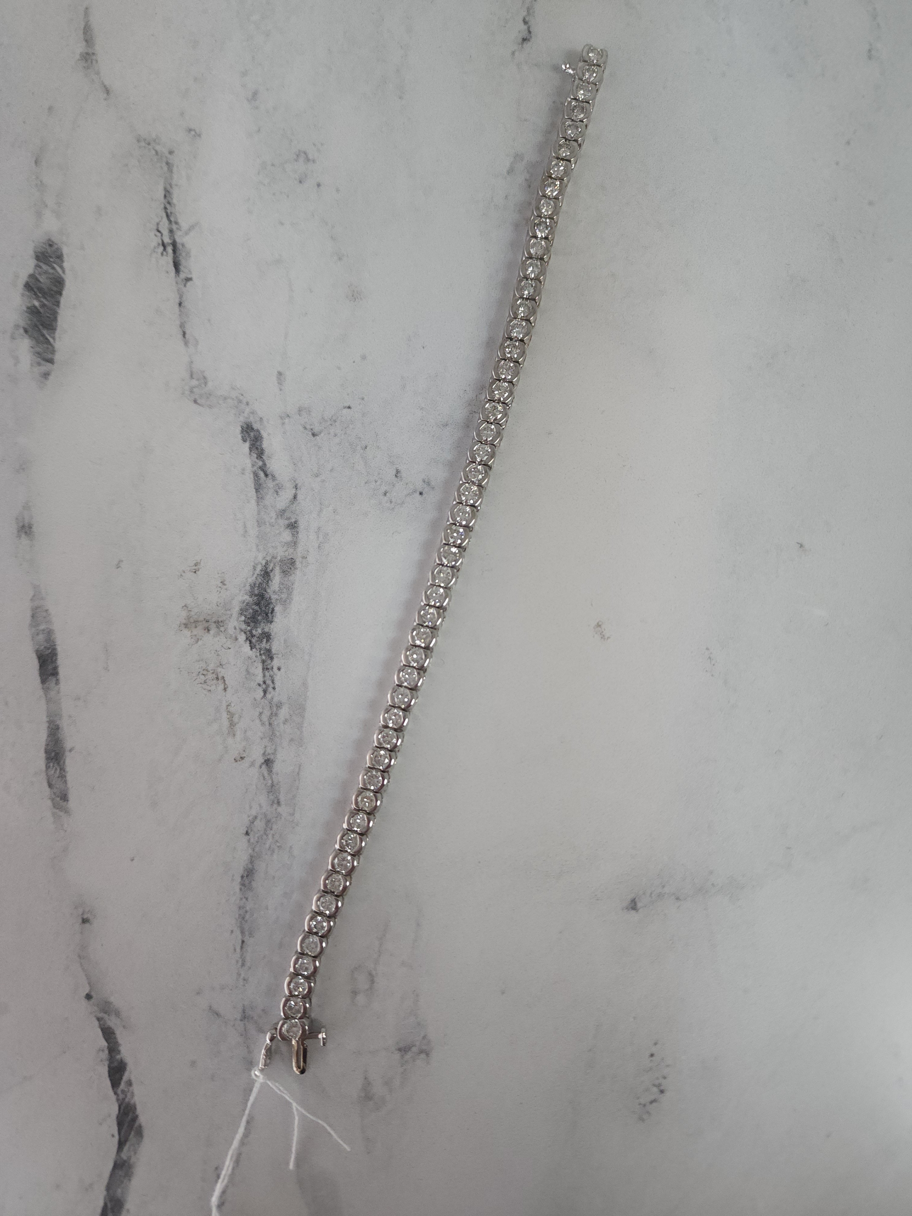 6 Carat Bezel Diamond Tennis Bracelet for Women - Elegant 14K Gold Plated Sterling Silver Bracelet - Perfect for Weddings, Anniversaries & Special Occasions