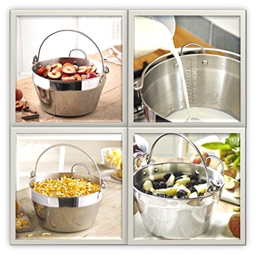 Stainless Steel Jam Making Maslin Pan - 4.5L/4.5QT Preserving Pot with Handle for Canning, Cooking & Camping - Perfect for Homemade Jams, Marmalades & Outdoor Adventures