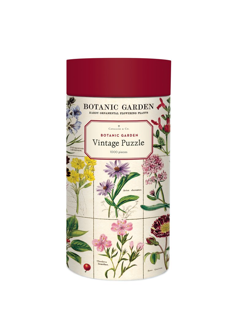 Vintage Botanic Garden 1000-Piece Jigsaw Puzzle by Cavallini – Perfect for Family Game Night, Relaxation & Home Decor
