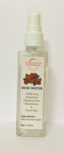 Pure Himalayan Rose Water for Face & Hair - Organic Hydrating Toner & Refreshing Mist for Skincare, Aromatherapy & Relaxation