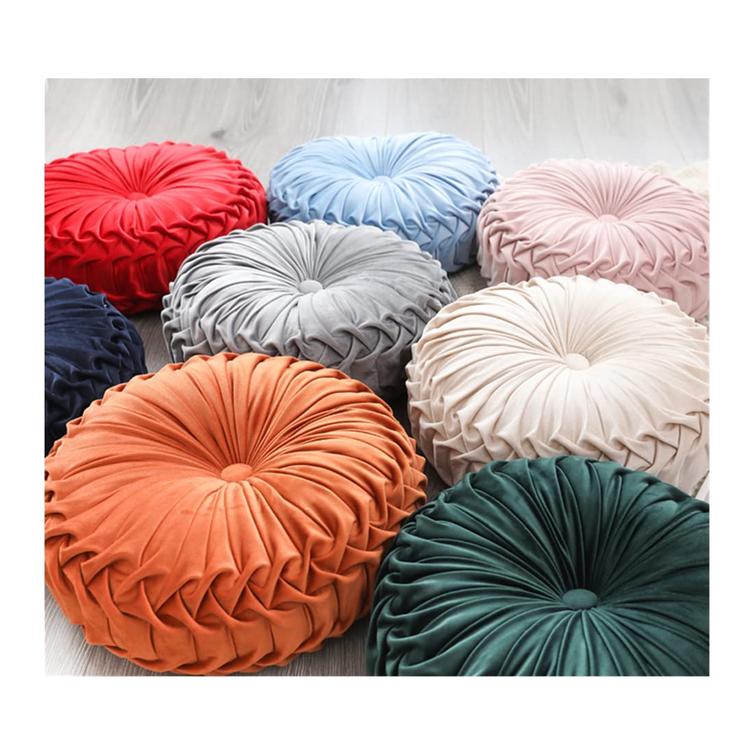 Baiyuruodie Round Velvet Throw Pillow - Soft Decorative Cushion for Sofa, Bed, Bedroom - 15 Inch (38cm) Grey - Perfect for Living Room Decor, Cozy Home Accent & Guest Room Styling