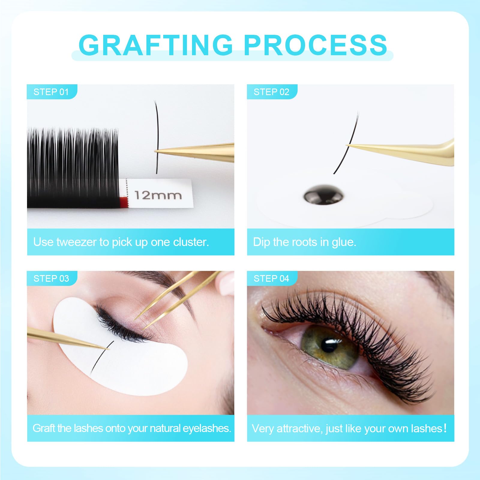 NAGARAKU Ellipse Eyelash Extensions - 0.15mm Flat Split Tips Individual Lashes | D Curl 9mm Matte Black Faux Mink | Professional Classic Lash Supplies for Salon & Home Use