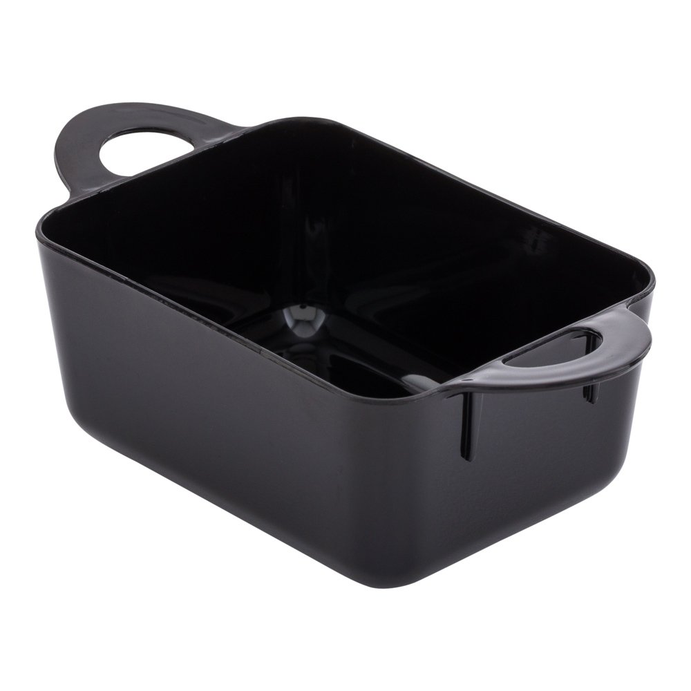 Restaurantware 3 Ounce Mini Serving Dishes - 100 Pack Disposable Black Plastic Appetizer Plates | Perfect for Snacks, Desserts, Catering & Party Serving | Eco-Friendly Rectangle Casserole Dishes for Restaurants, Events & Home Use
