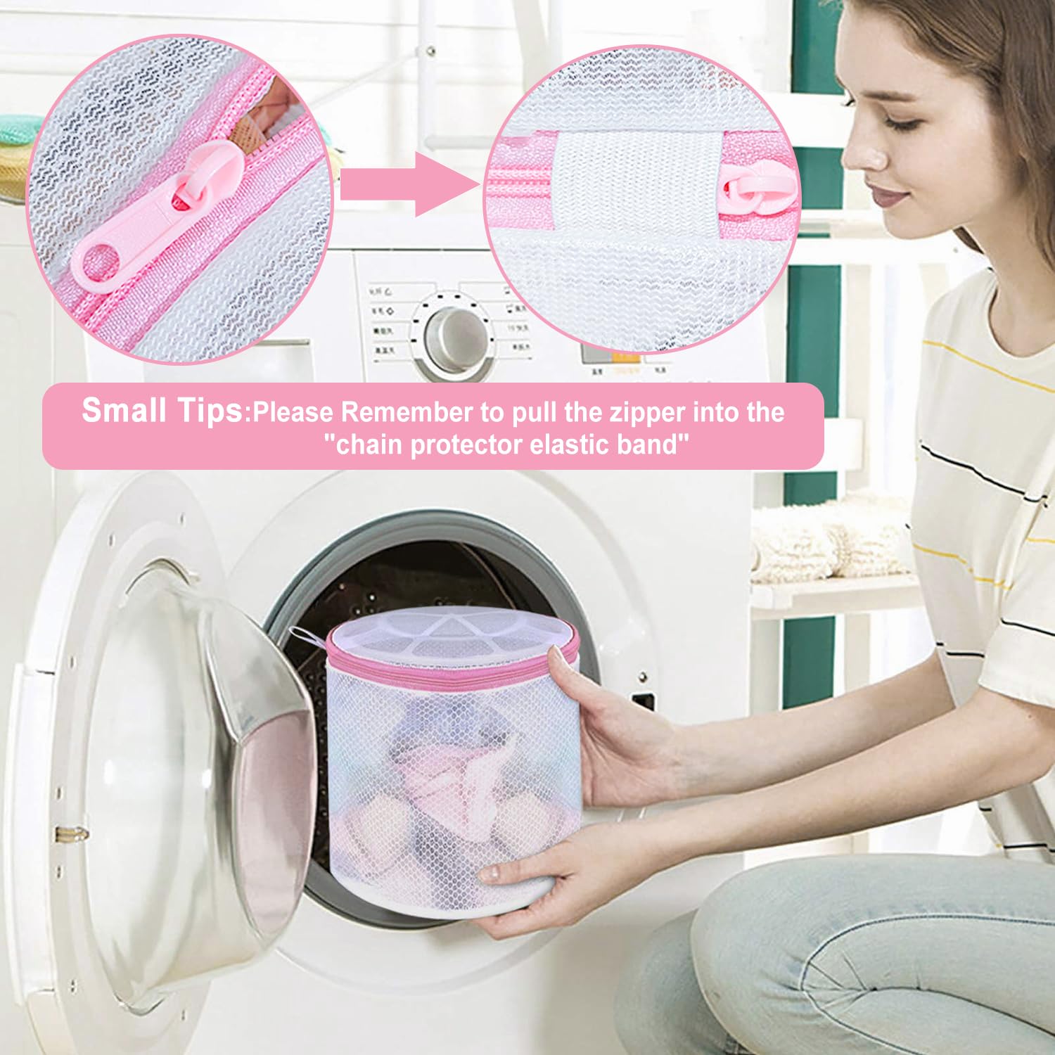 Mesh Bra Bags for Laundry - 3 Pack Delicate Wash Bags for Bras, Socks & Underwear - Machine Washable Lingerie Protector for Gentle Cycle - Perfect for Travel, Gym & Home Laundry Care
