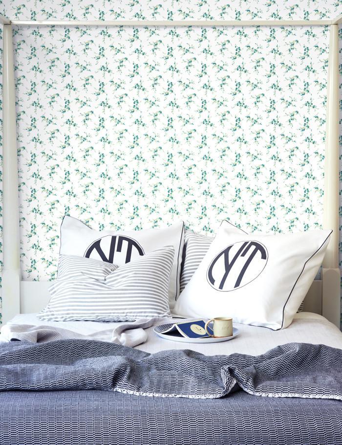 Jolene Teal Wallpaper by Wallshoppe - Premium Peel & Stick Wallpaper for Bedroom, Living Room & Nursery Decor