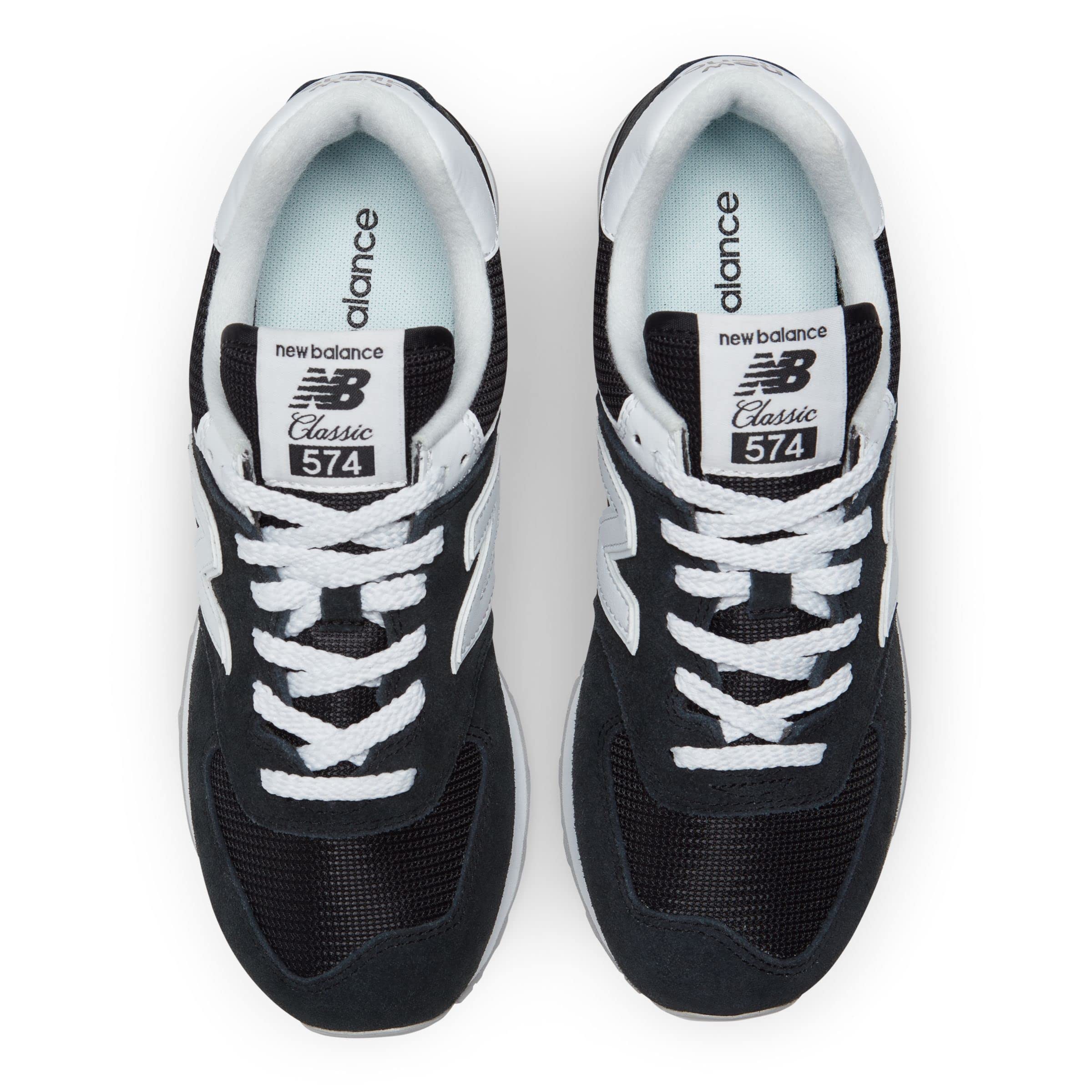 New Balance Women's 574 V2 Essentials Sneaker - Lightweight Comfortable Walking Shoes for Women, Black/White, Size 7.5 - Perfect for Running, Gym Workouts & Casual Everyday Wear