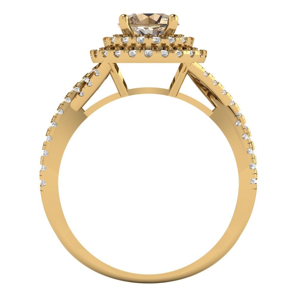 1.40ct Round Moissanite Halo Ring in 18K Gold - Perfect for Engagement & Anniversary Gifts