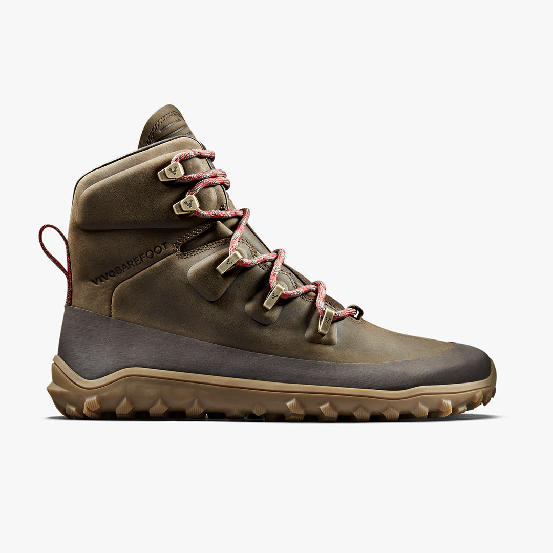 Vivobarefoot Men's Tracker Leather All-Terrain Hiking Boots - Waterproof Outdoor Adventure Shoes for Trail Running & Camping