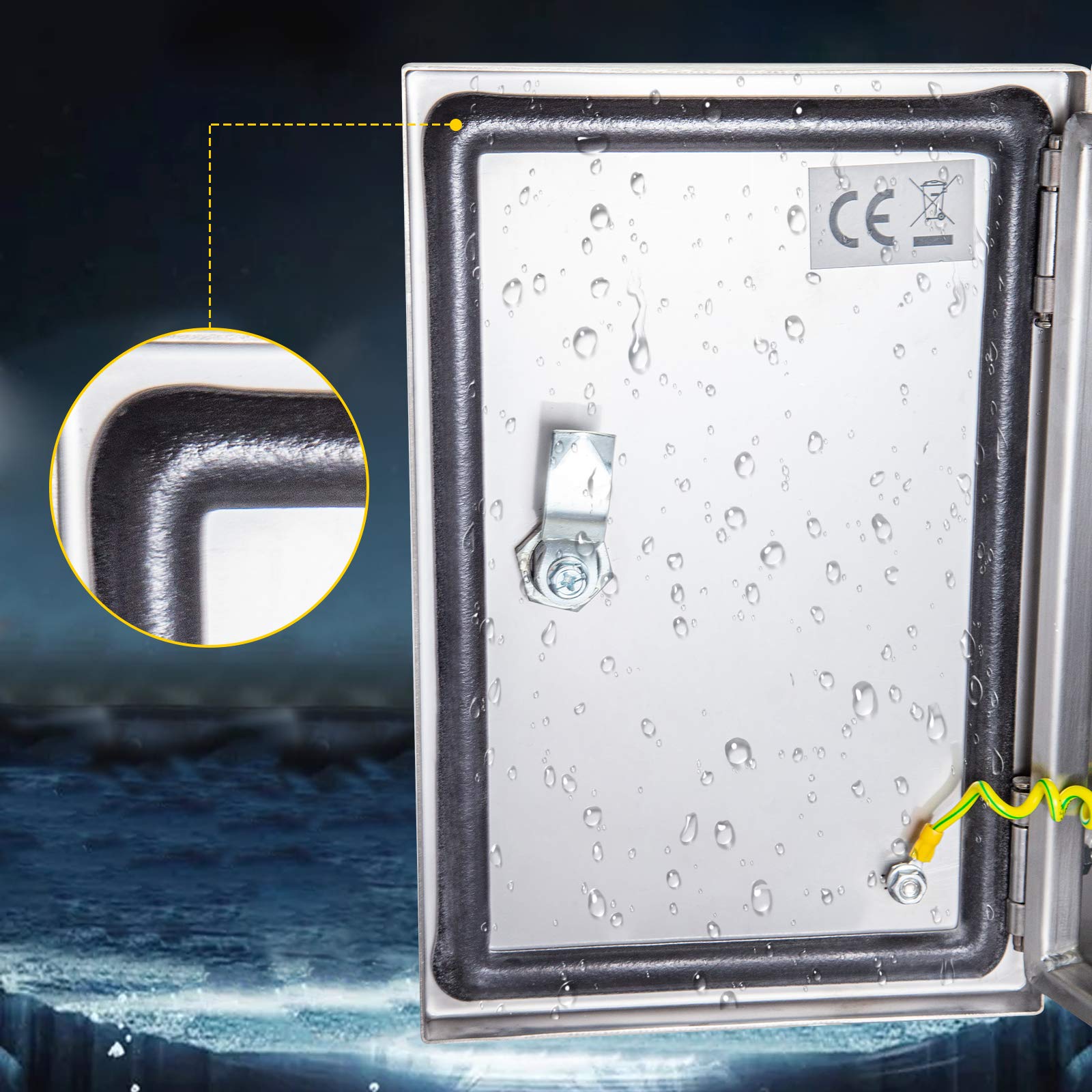 Stainless Steel IP66 Waterproof Electrical Enclosure Box 12x10x6