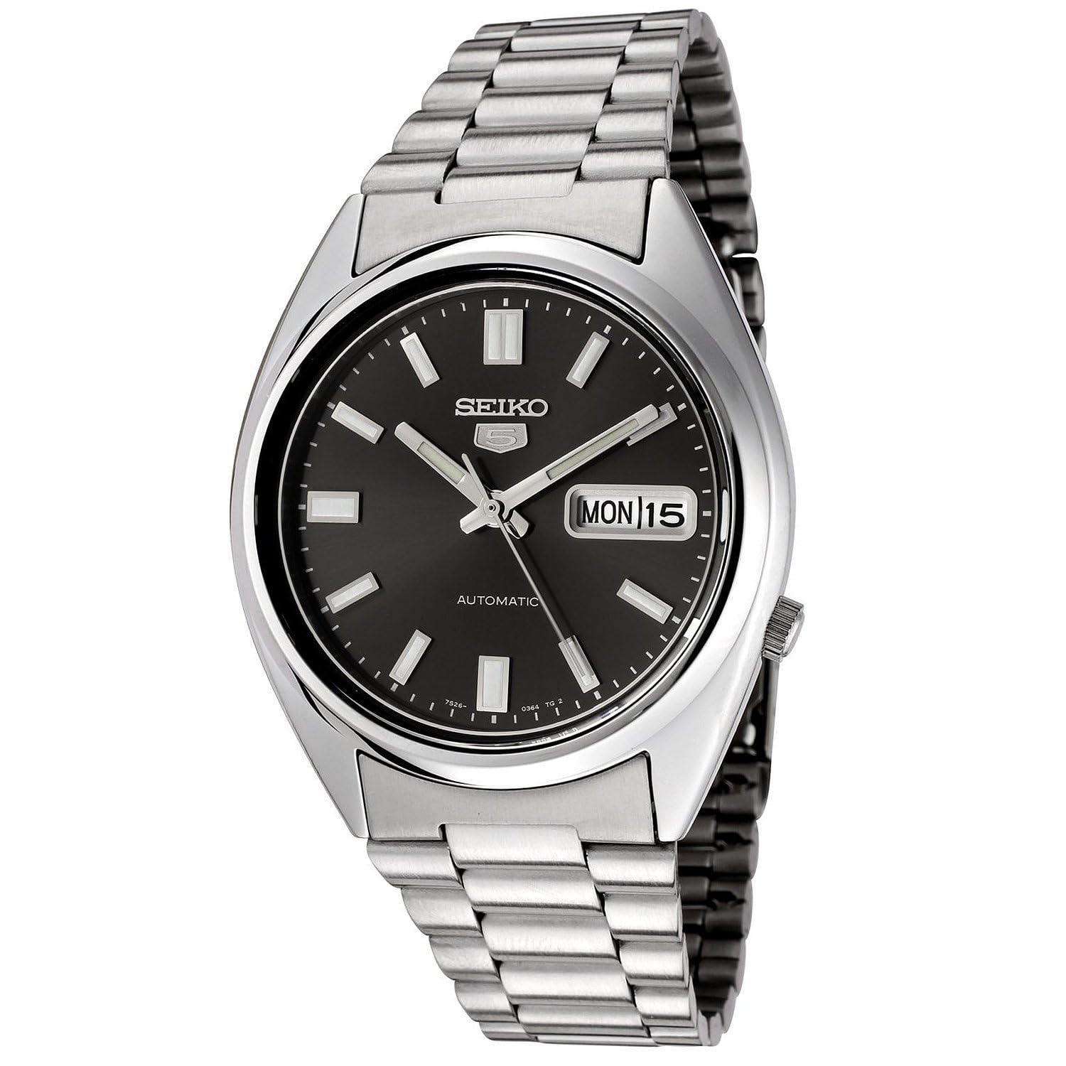 Seiko 5 Automatic Men's Watch - Stainless Steel Case & Bracelet, Day-Date Display, Water Resistant - Perfect for Business, Casual Wear & Outdoor Activities