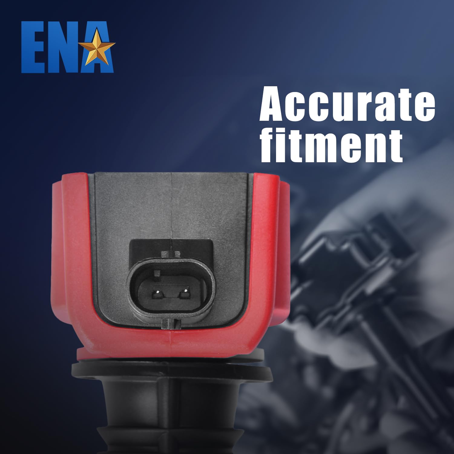 ENA Set of 6 Red Ignition Coil Packs Compatible with 3.6L V6 Chrysler Jeep Dodge 300 Grand Cherokee Wrangler Charger Journey Durango (2011-2020) - High Performance Replacement Coils for Smoother Engine Start & Acceleration