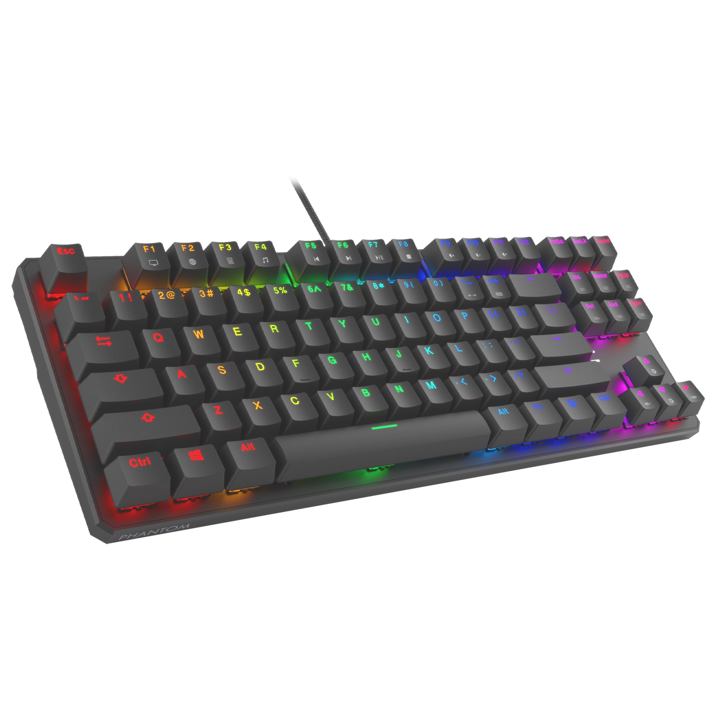 TECWARE Phantom 87 Key Mechanical Gaming Keyboard with RGB Backlight & Outemu Red Switches - Perfect for PC Gaming, Typing, and Office Work