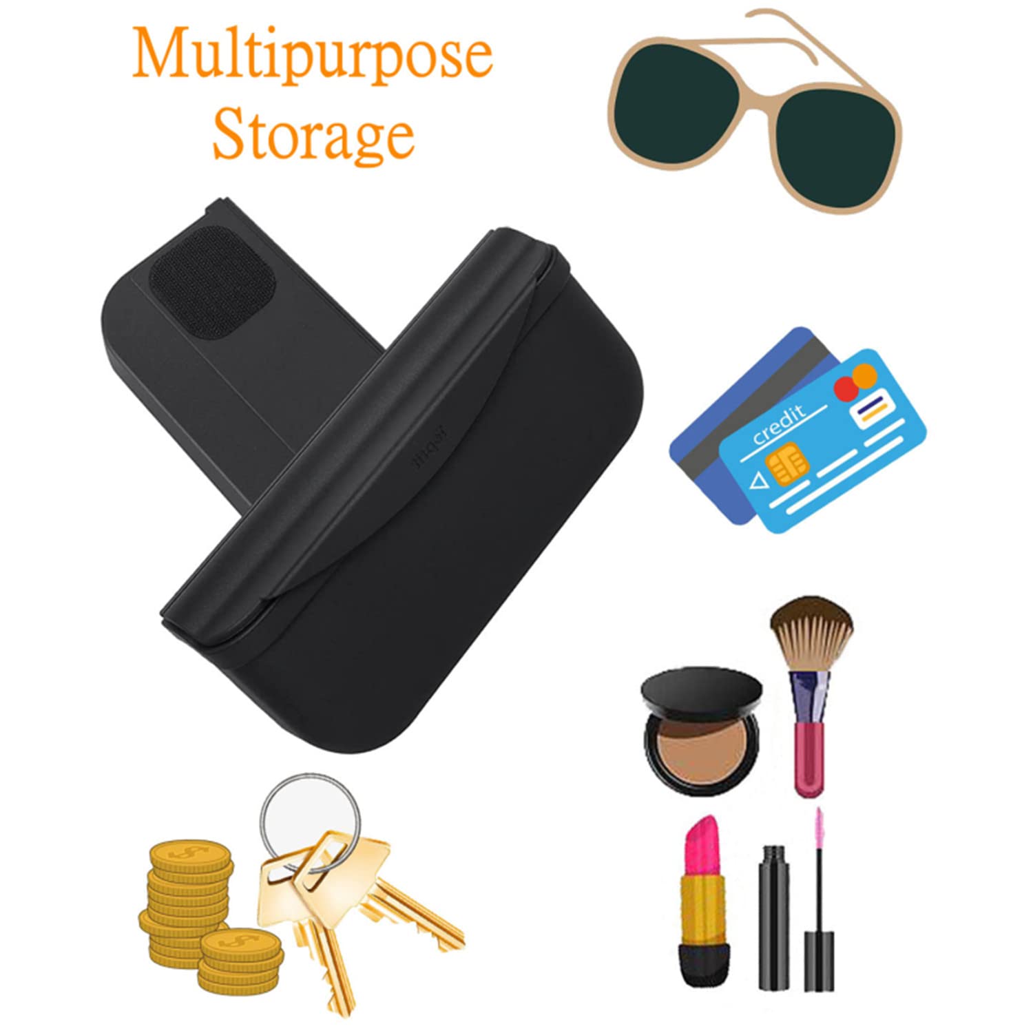 Tesla Model Y & 3 Silicone Storage Organizer Tray - Non-Slip Glasses Holder & Hidden Compartment for Sunglasses, Phones, Keys - Interior Accessories for Car Organization & Daily Essentials Storage
