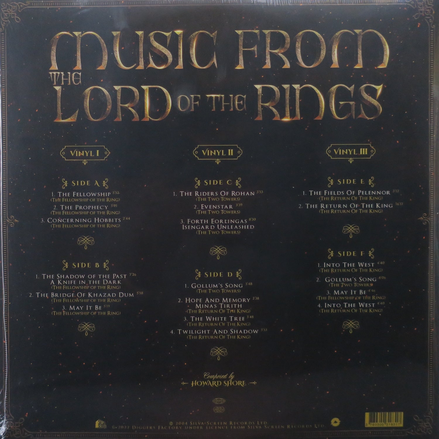 Lord of the Rings Soundtrack by Howard Shore - Limited Edition Brown Vinyl 3LP Set | Perfect for Movie Nights & Tolkien Fans