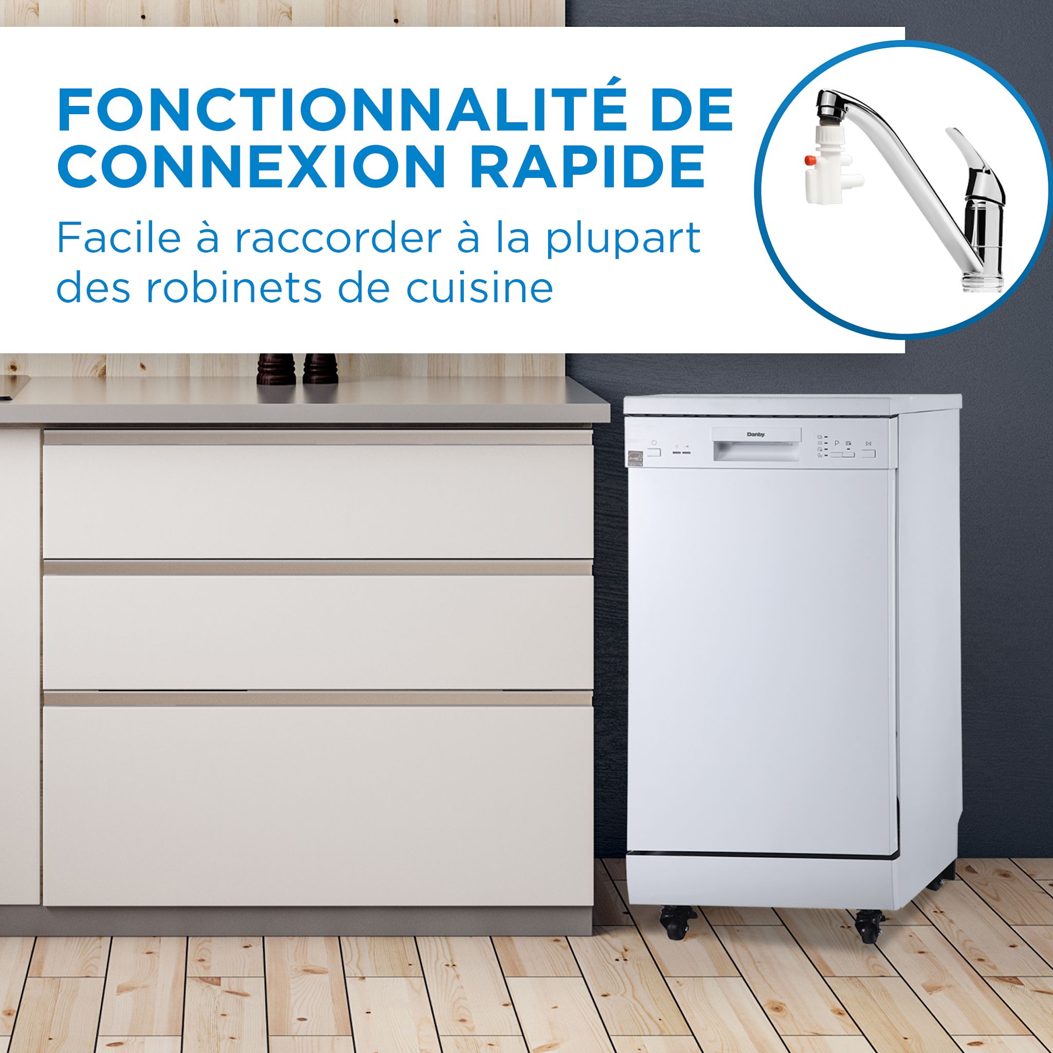 Danby Portable Dishwasher Countertop with 6 Place Settings, Energy Star Certified - White (DDW1805EWP) for Apartments, RVs & Small Kitchens