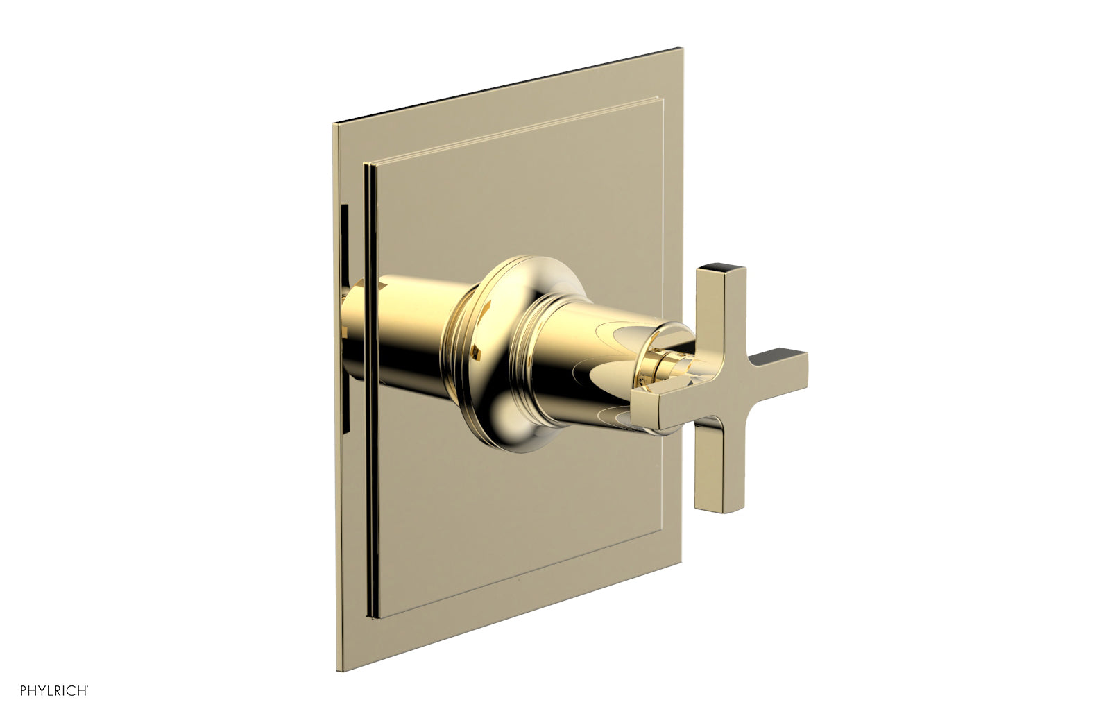 HEX MODERN Pressure Balance Shower Plate & Cross Handle Trim Kit - Chrome Finish for Modern Bathroom - Perfect for Bathroom Renovation and Home Upgrade