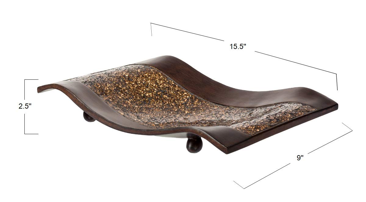 Creative Scents Schonwerk Brown Centerpiece - Crackled Mosaic Design Home Decor for Dining, Living Room, Coffee Table, Wedding, Party & Event Decorations