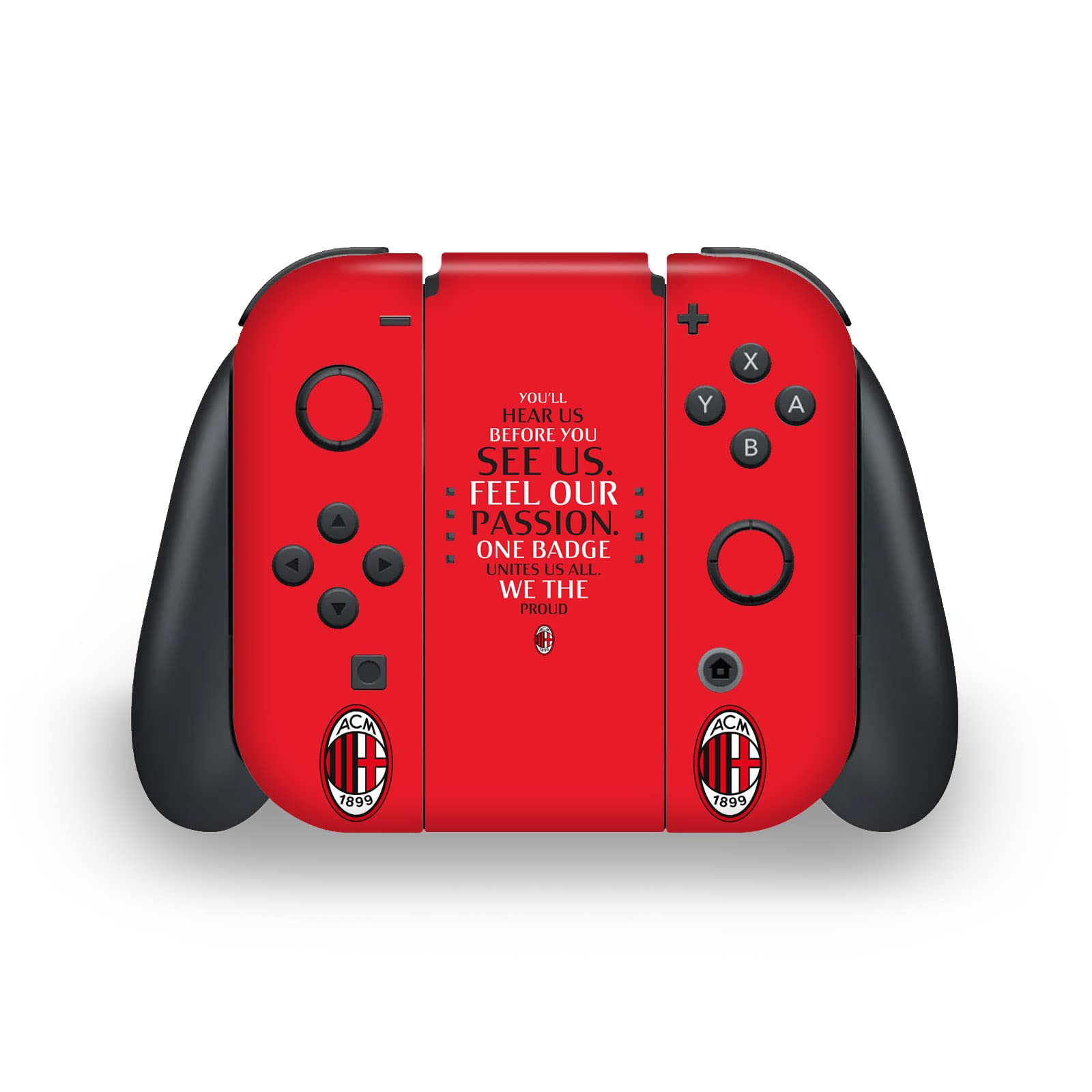 Official AC Milan Typography Art Matte Vinyl Skin Sticker Decal Compatible with Nintendo Switch OLED Bundle - Perfect for Gaming, Customization & Fan Showcase