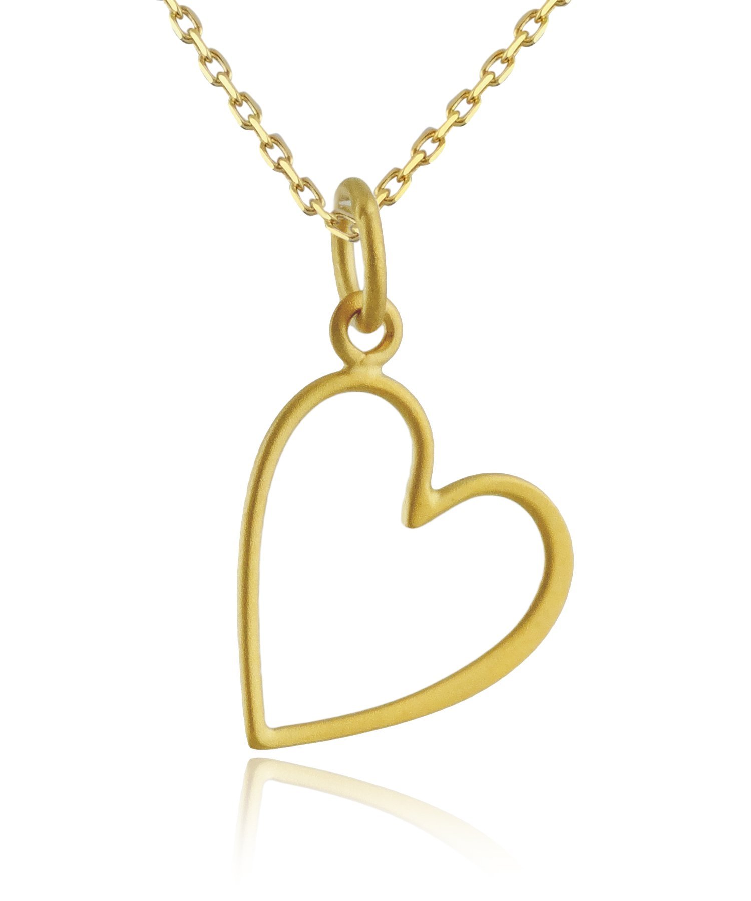 FashionJunkie4Life Sterling Silver Love Heart Pendant Necklace for Women - 18