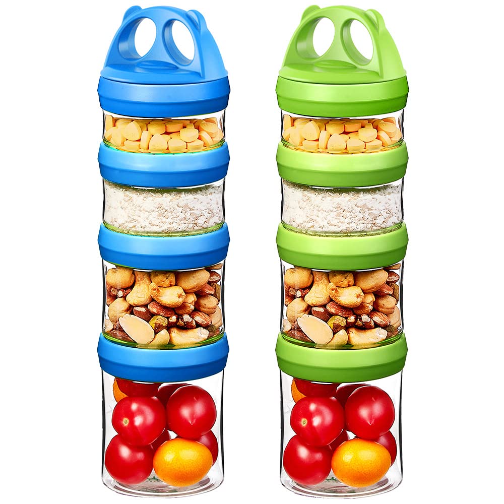 Stackable Food Storage Containers - Airtight, BPA-Free for Snacks & Powder | Kitchen & Travel