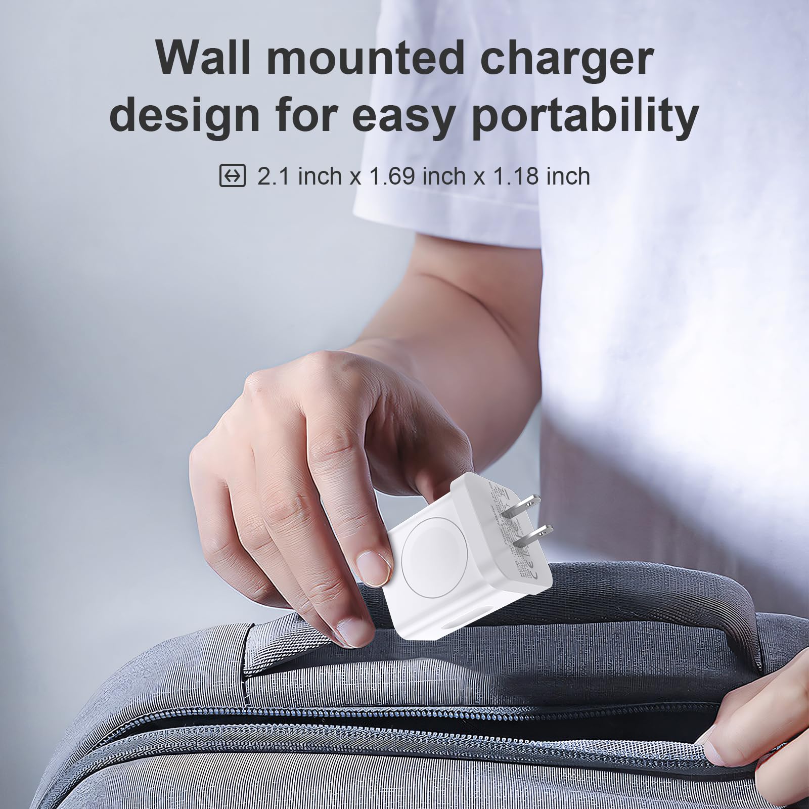 BEVIU 3-in-1 Fast Charging Station for Apple Watch & iPhone - 20W USB C PD Portable Charger with Magnetic Wireless Charging & Dual Ports | Travel-Friendly Power Adapter for Apple Watch Series & iPhone | Perfect for Home, Office & Car Charging