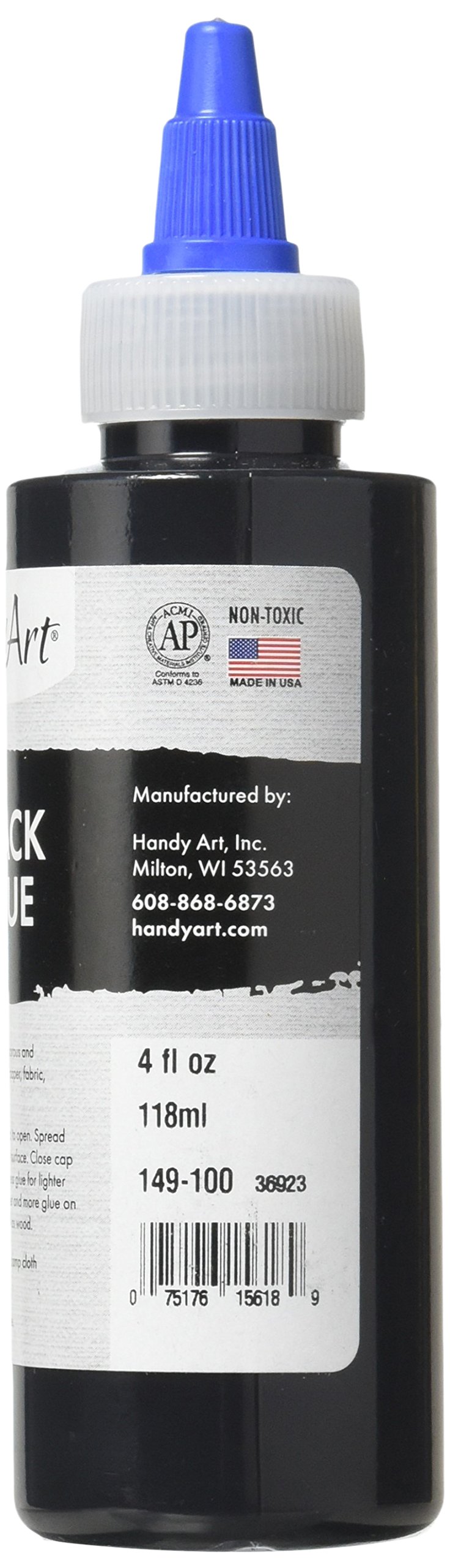 Handy Art 149-100 Black Glue, 4 oz - Premium Craft Adhesive for DIY Projects, School Art, and Home Repairs