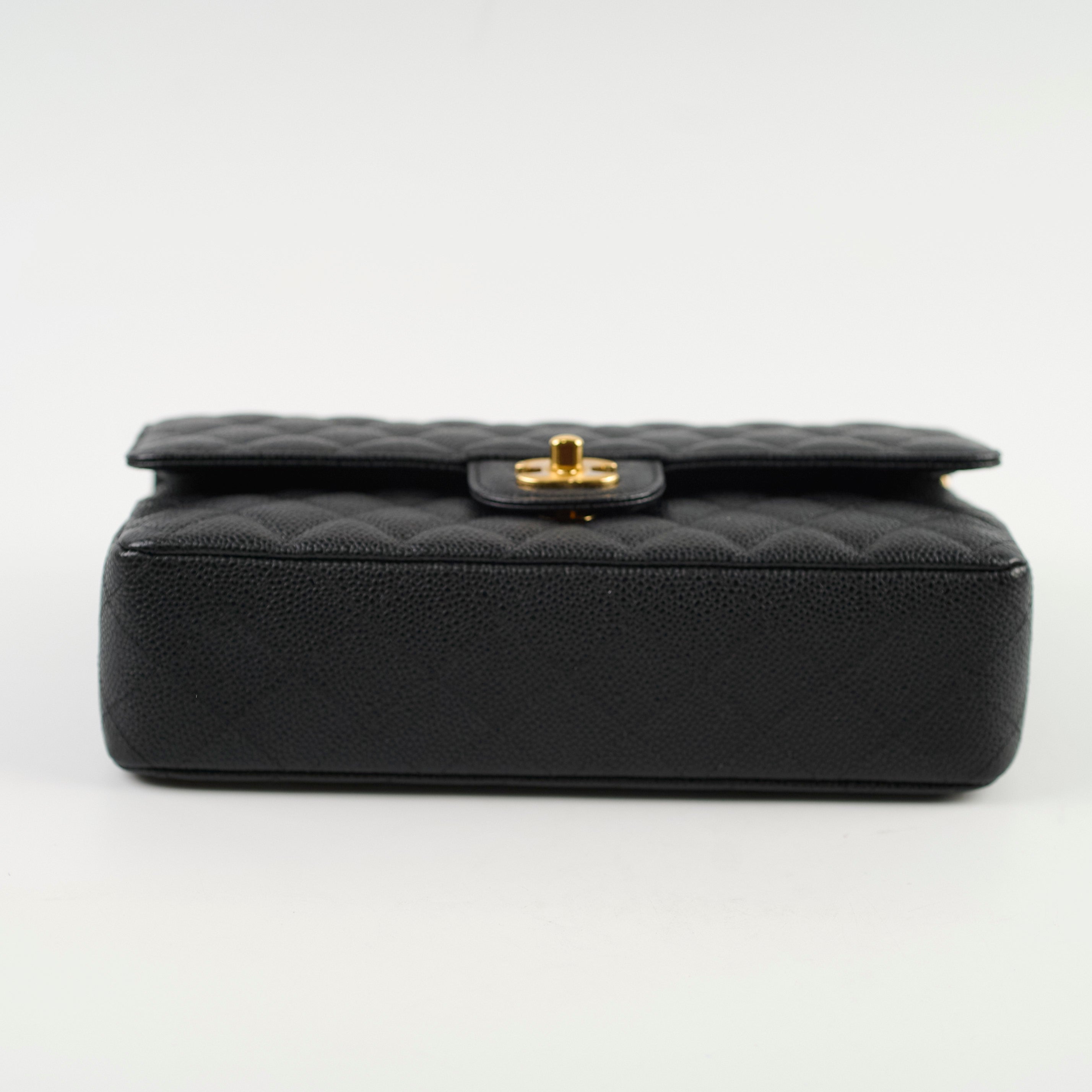 Chanel Classic Flap Bag Medium M/L Black Caviar Leather 26 Series - Luxury Handbag for Women, Perfect for Parties, Work & Everyday Use