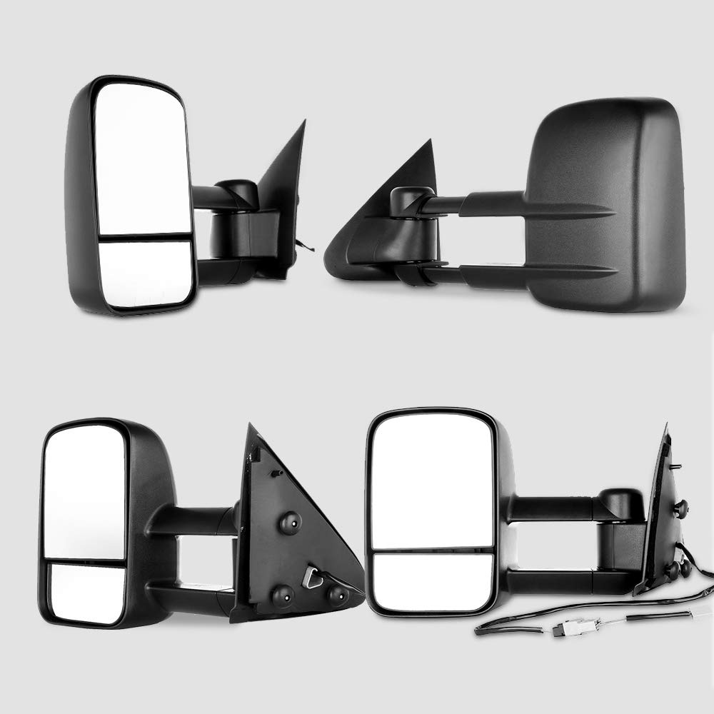 INEEDUP Towing Mirrors for Ford F150 1997-2003 - Power Adjustable Side Mirrors (Left & Right) for Standard & Extended Cab Models | Non-Heated, No Turn Signal | Perfect for Truck Accessories & Towing Safety