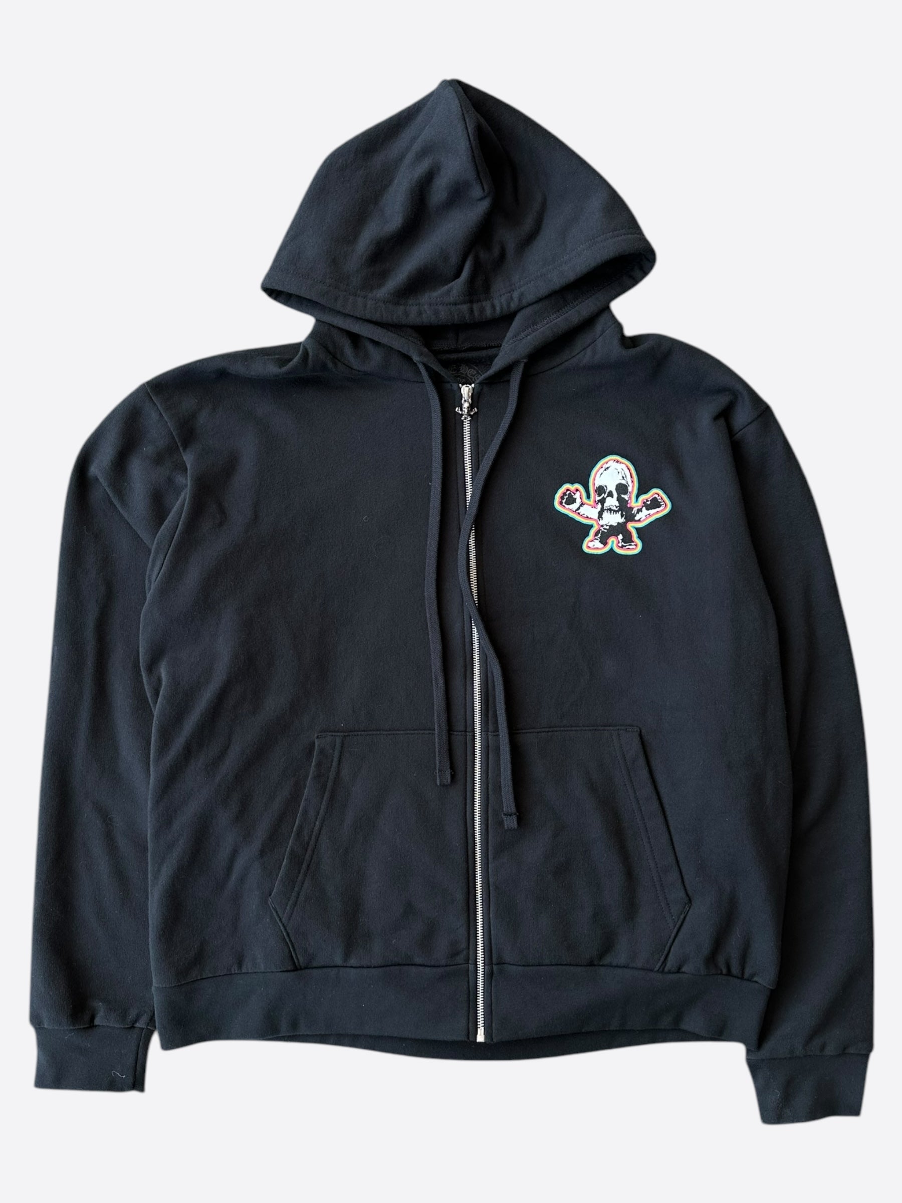 Chrome Hearts Black Multicolor Foti Zip Up Hoodie for Men - Stylish Streetwear Pullover with Premium Quality - Perfect for Casual Outfits, Urban Fashion & Everyday Wear