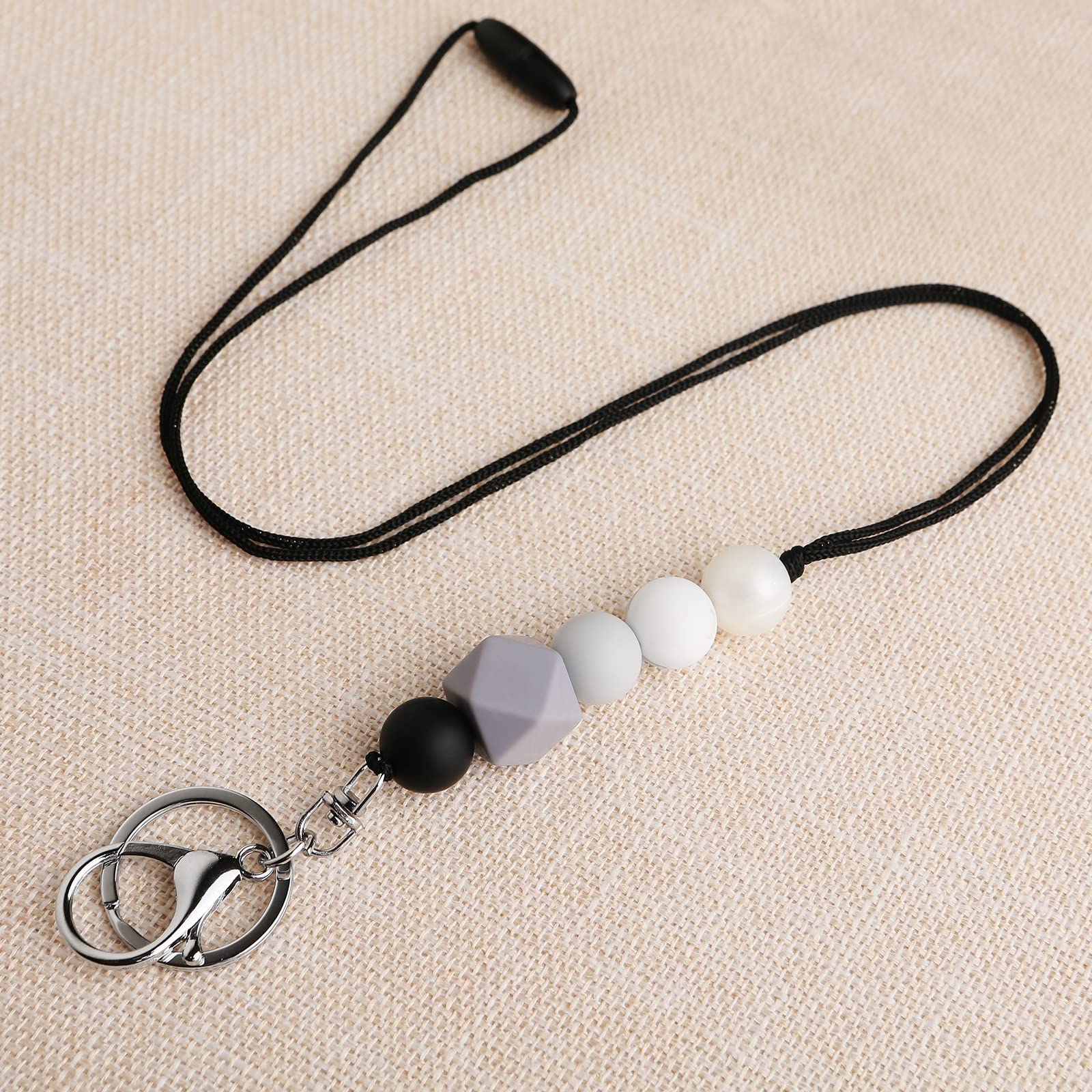 2PCS Boho Beaded Lanyards for Teachers, Nurses & Women - Stylish ID Badge & Key Holder for Work & School