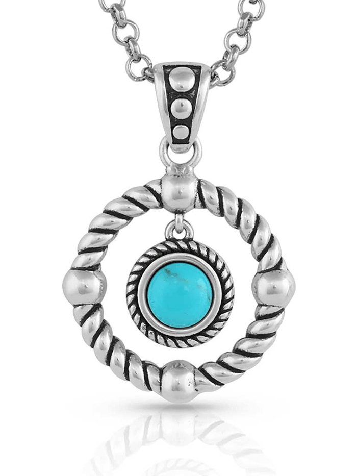 Montana Silversmiths NC5304 Women's Turquoise Necklace in Sterling Silver - Perfect for Casual Wear, Gift Giving & Western Fashion