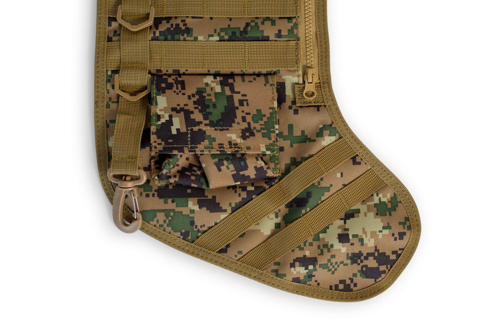 Tactical Christmas Stocking with Molle Gear - Durable Military Style Holiday Decor for Fireplace, Wall or Truck - Perfect for Outdoor Enthusiasts & Christmas Gifts