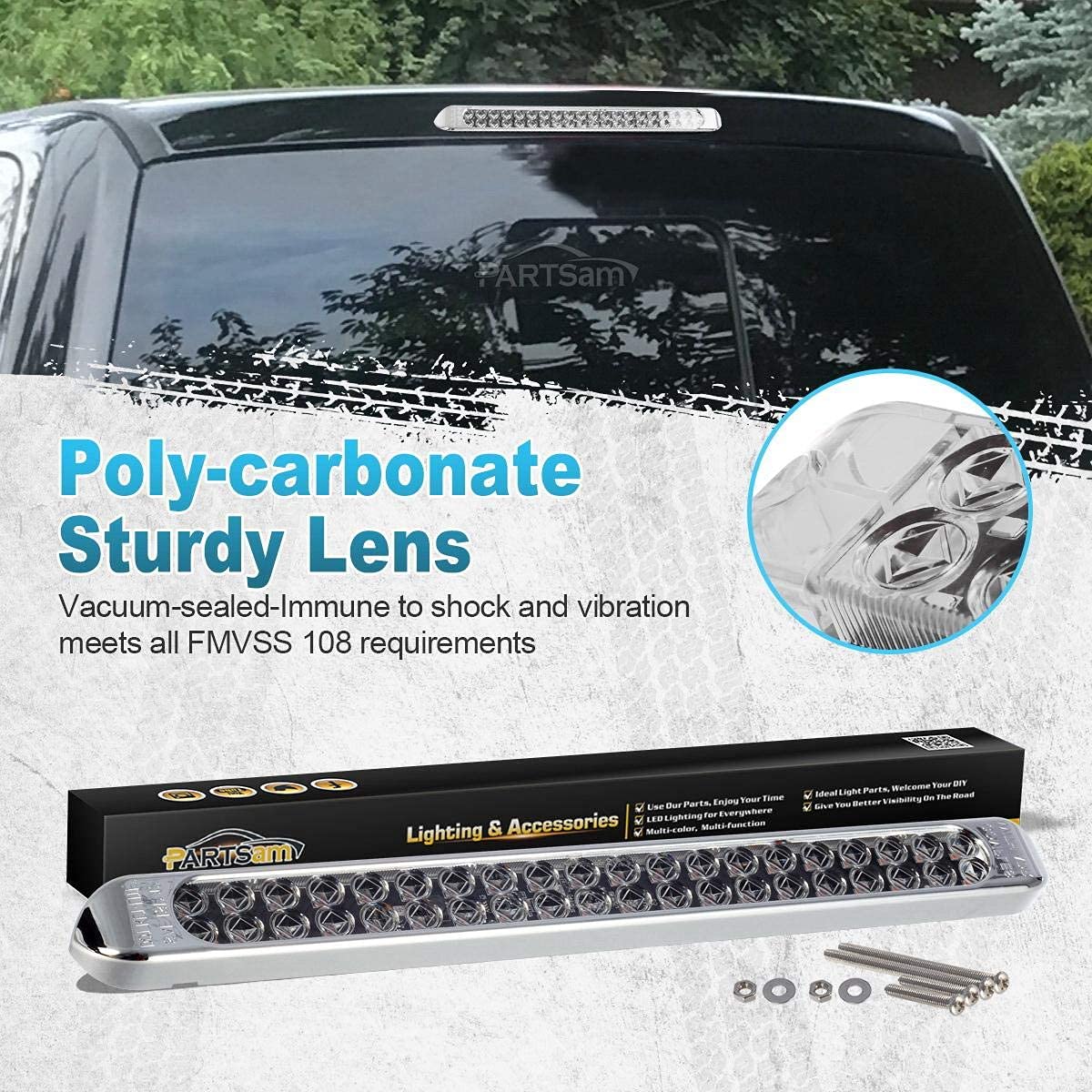 PARTSam 17 Inch LED Trailer Light Bar Kit - 40 LED Dual Row, 2Pcs 17