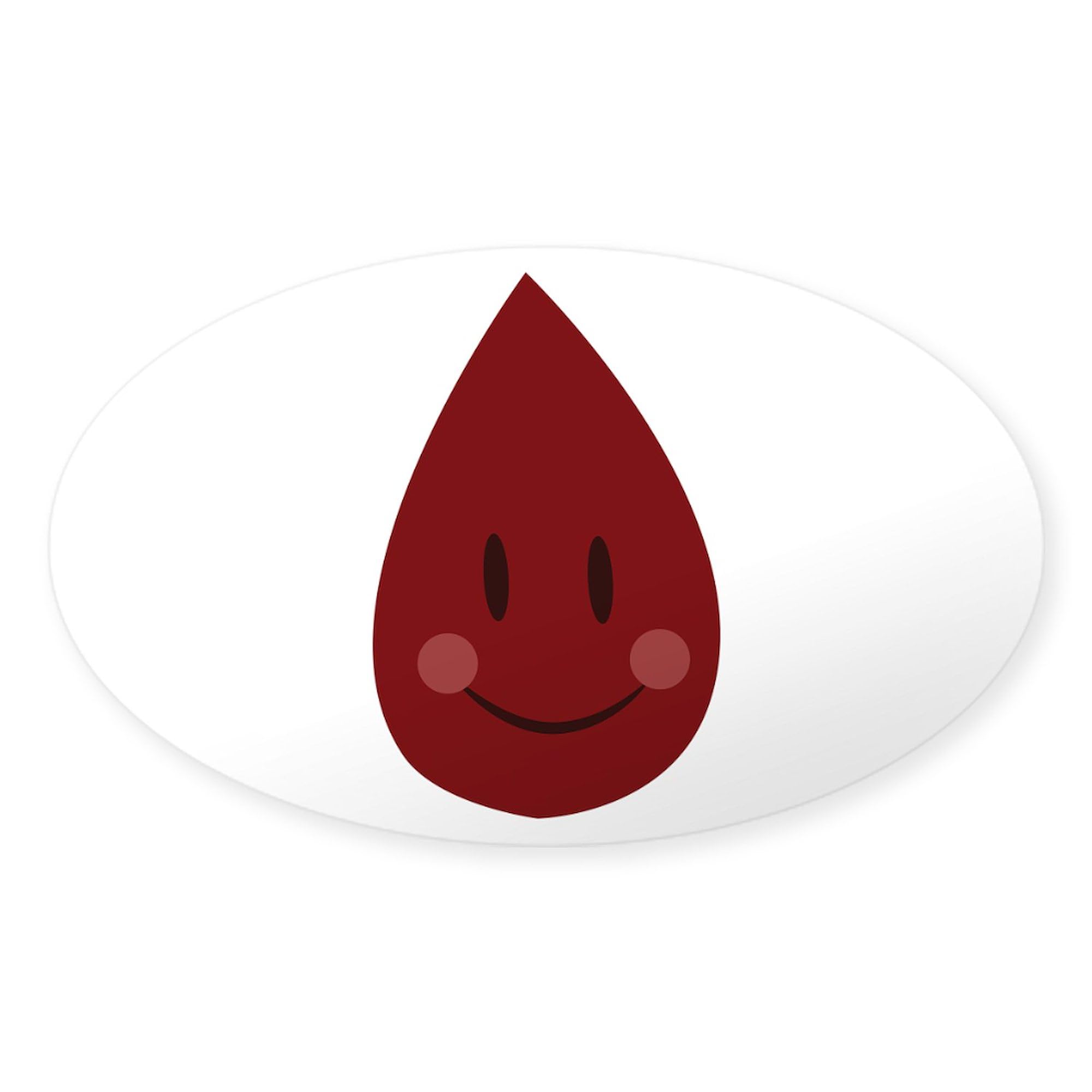 Blood Drop Sticker - Oval Car Bumper Decal for Vehicles & Laptops